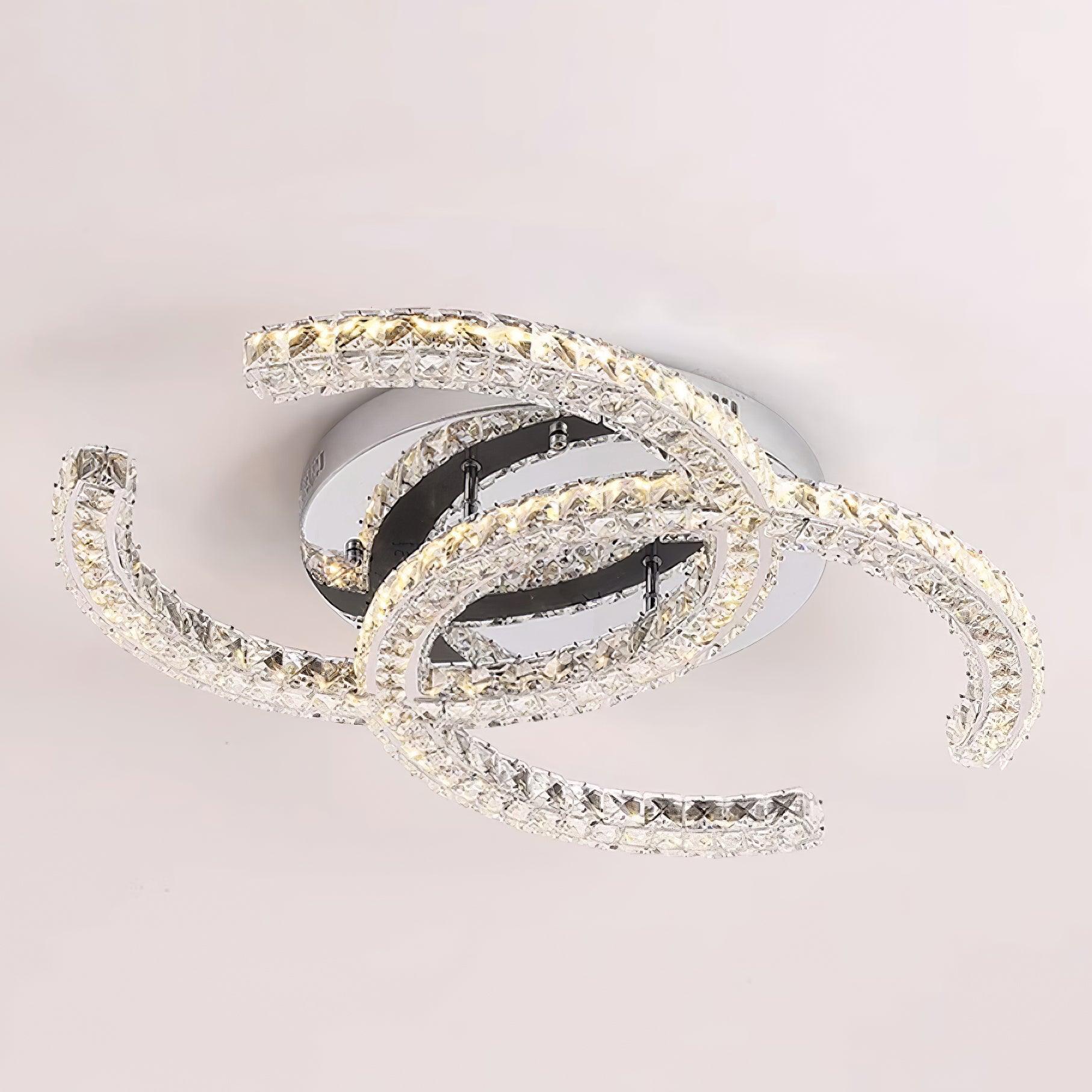 Kristy Crystal Ceiling Light Double C - Letslighting