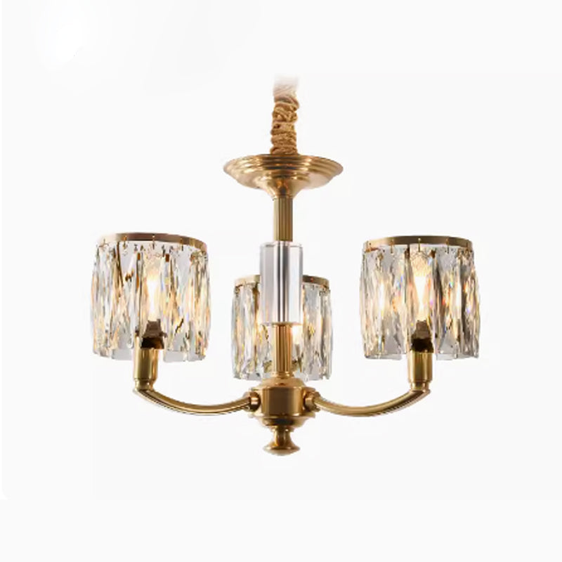 Amber Individual Creativity Column Brass Crystal Chandelier - Letslighting