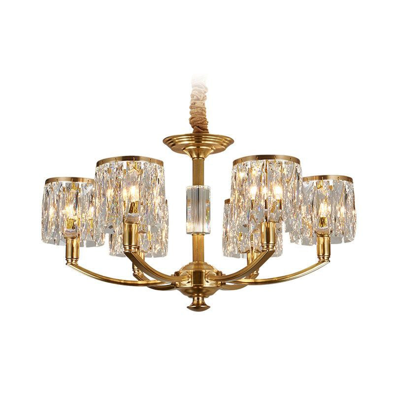 Amber Individual Creativity Column Brass Crystal Chandelier - Letslighting