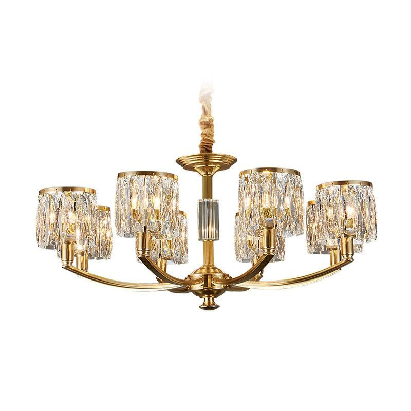 Amber Individual Creativity Column Brass Crystal Chandelier - Letslighting