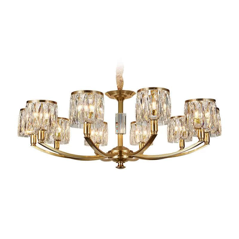 Amber Individual Creativity Column Brass Crystal Chandelier - Letslighting