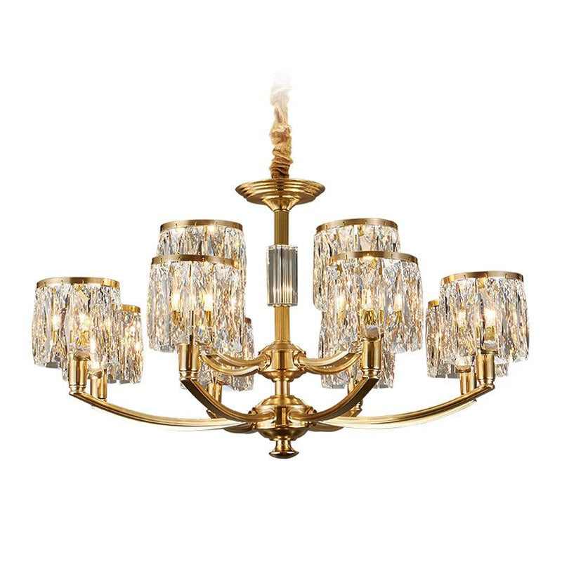Amber Individual Creativity Column Brass Crystal Chandelier - Letslighting