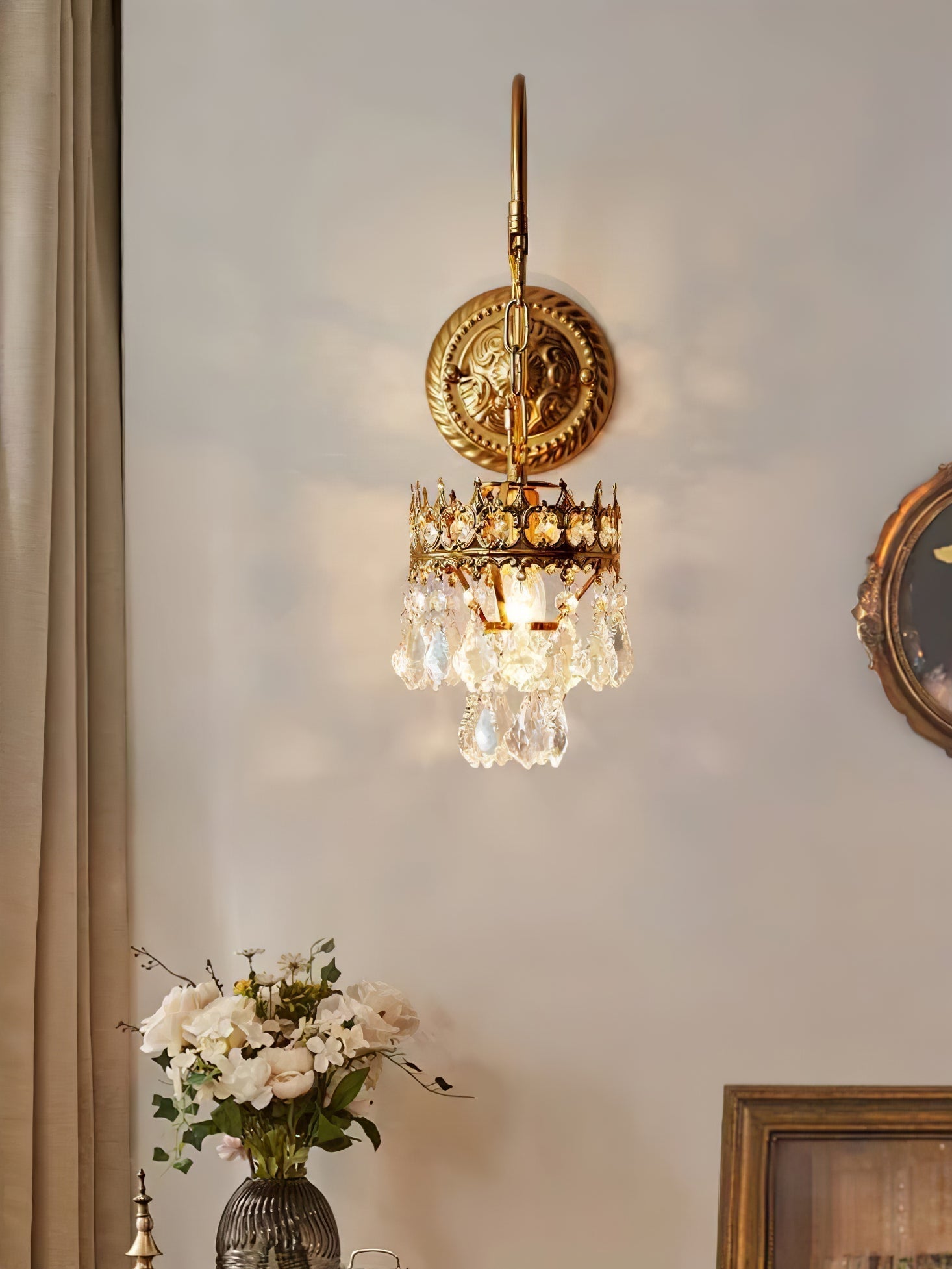 Ivmarila Nordic Art Crown Crystal Sconce Wall lamp - Letslighting
