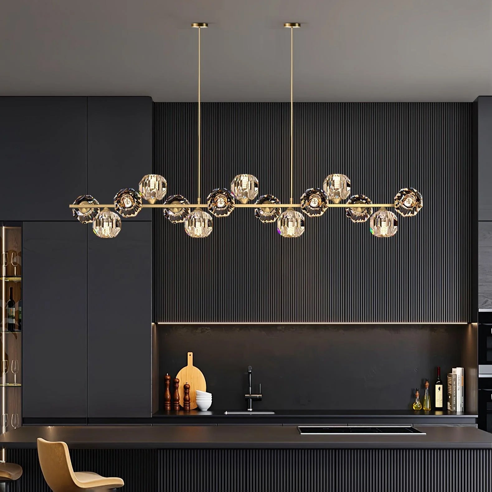 Vavynor Postmodern Luxury Ball Brass Crystal Glass Chandelier - Letslighting