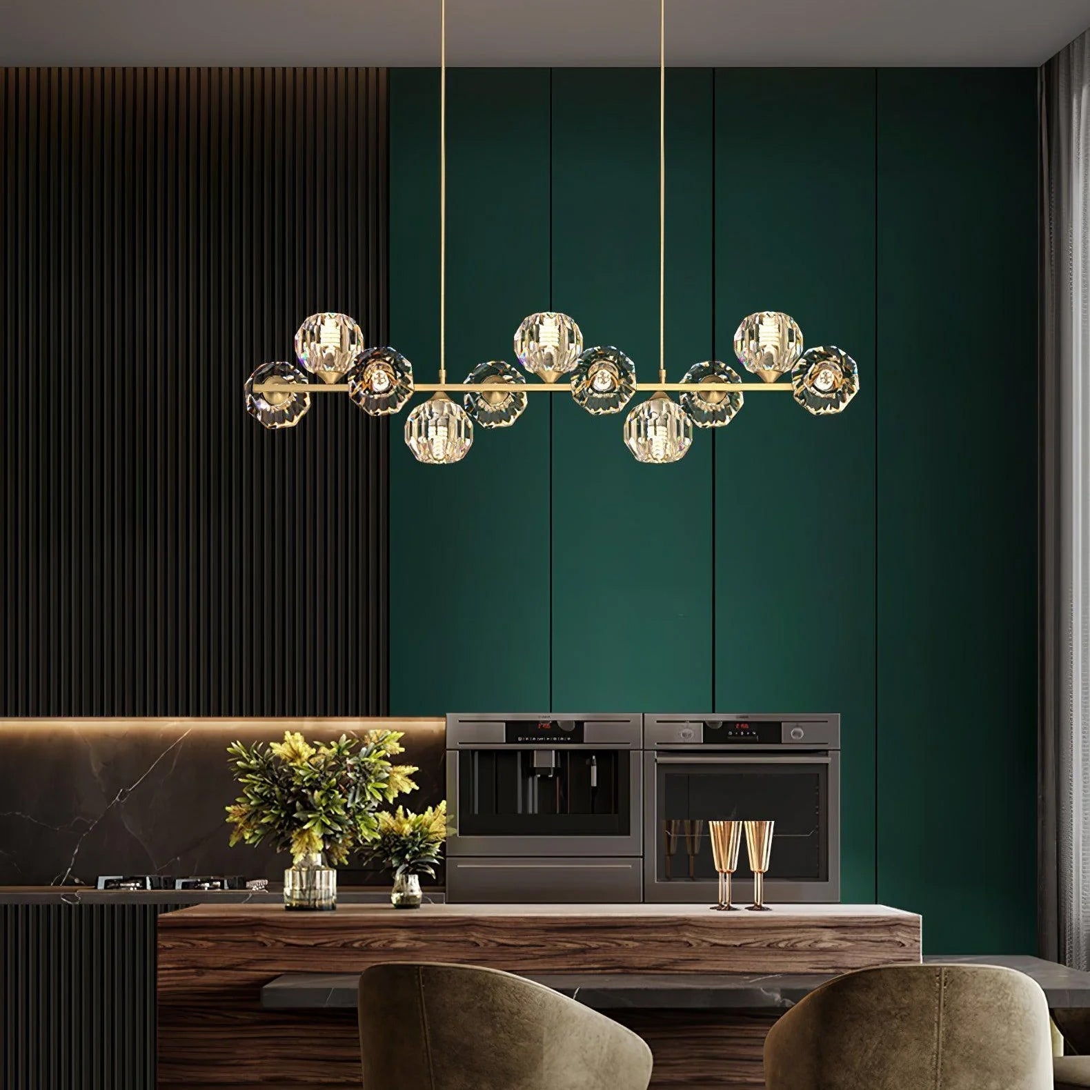 Vavynor Postmodern Luxury Ball Brass Crystal Glass Chandelier - Letslighting