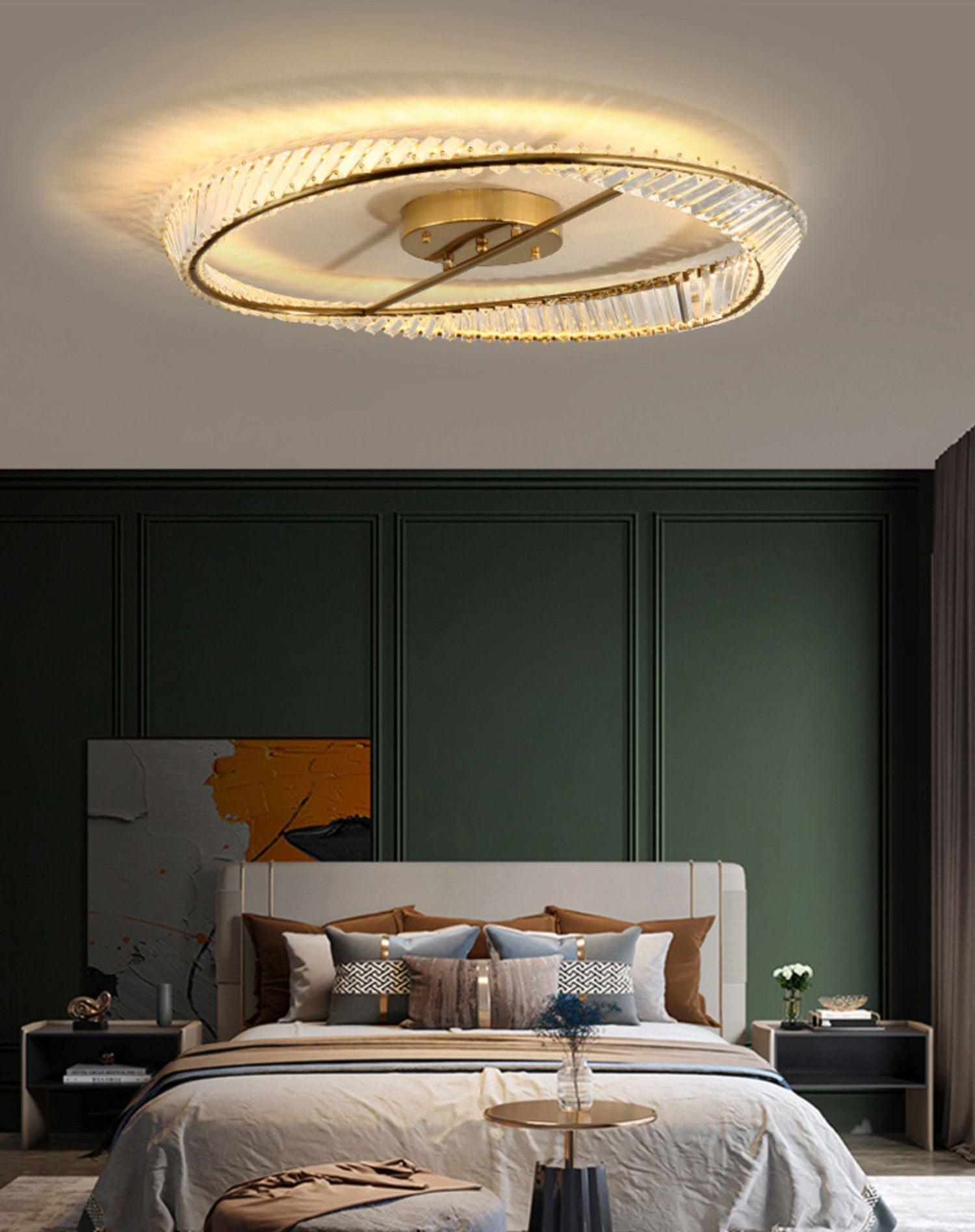 Lustra Ceiling Light Crystal Rings Stainless Steel - Letslighting