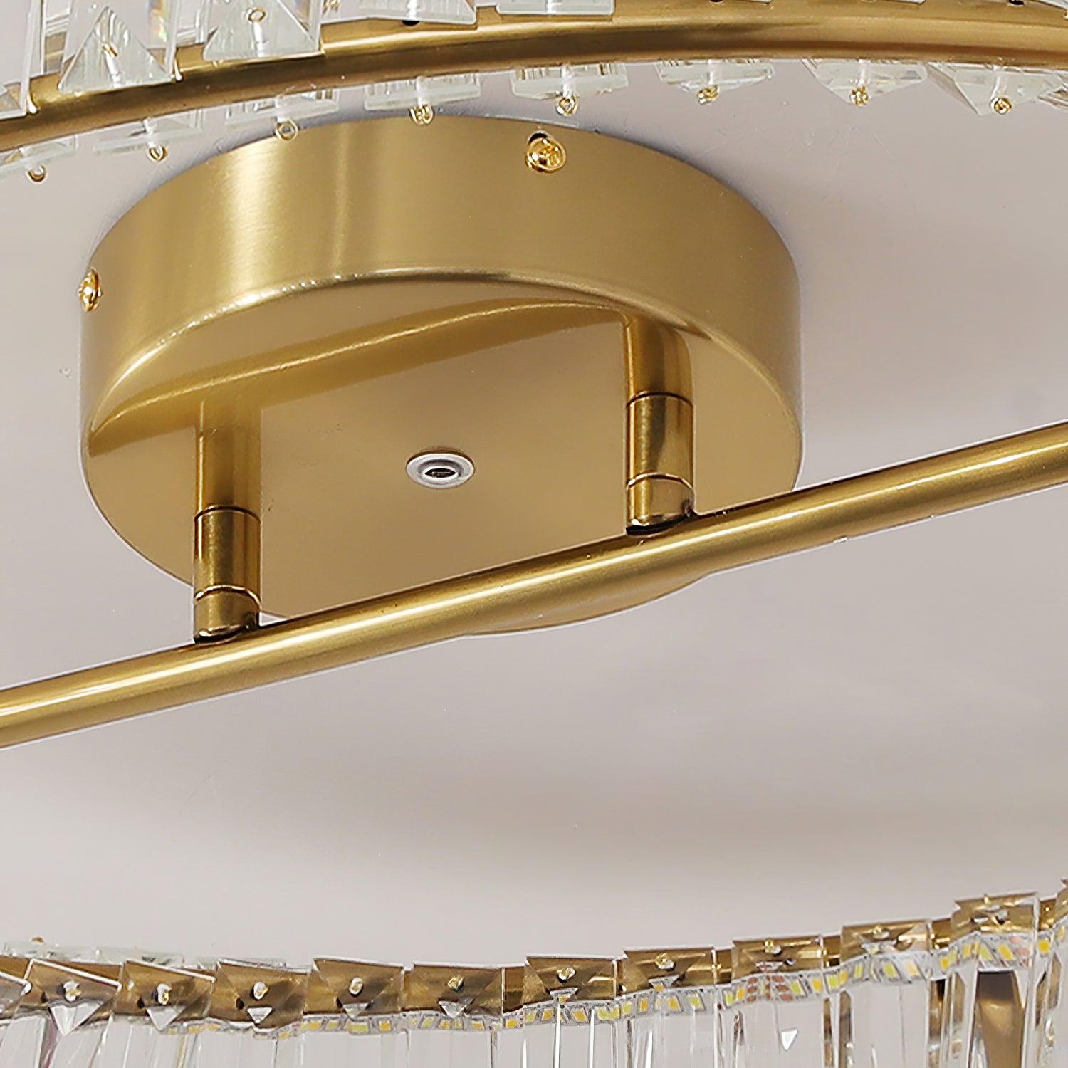 Lustra Ceiling Light Crystal Rings Stainless Steel - Letslighting