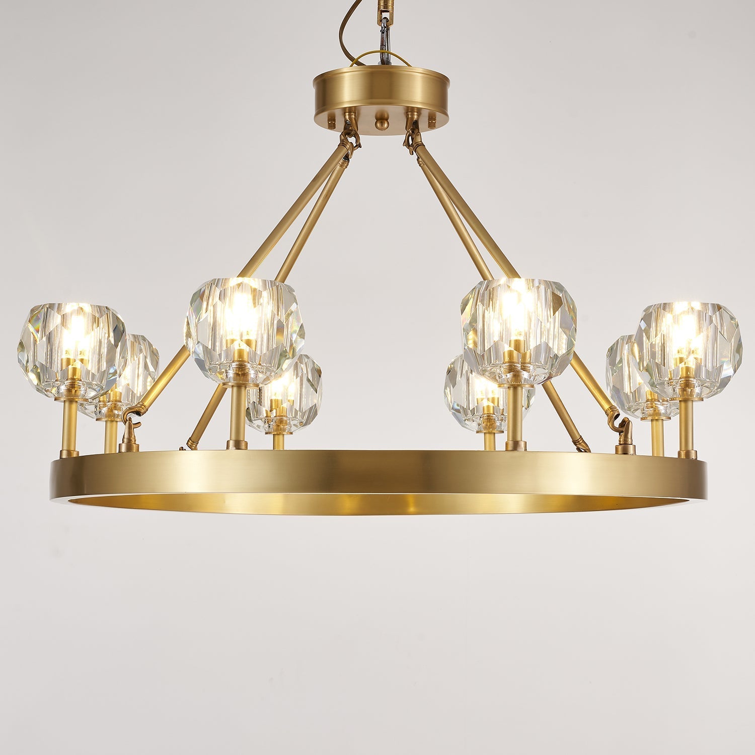 Syzorisra Modern Crystal Brass Chandelier - Letslighting