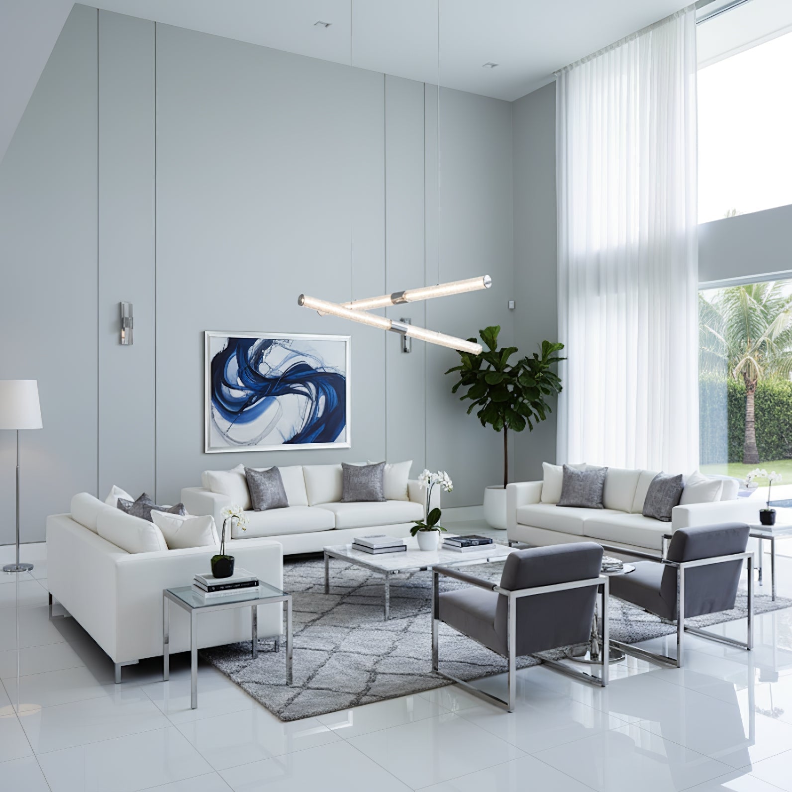 Linear Modern Metal & Resin Pendant Light
