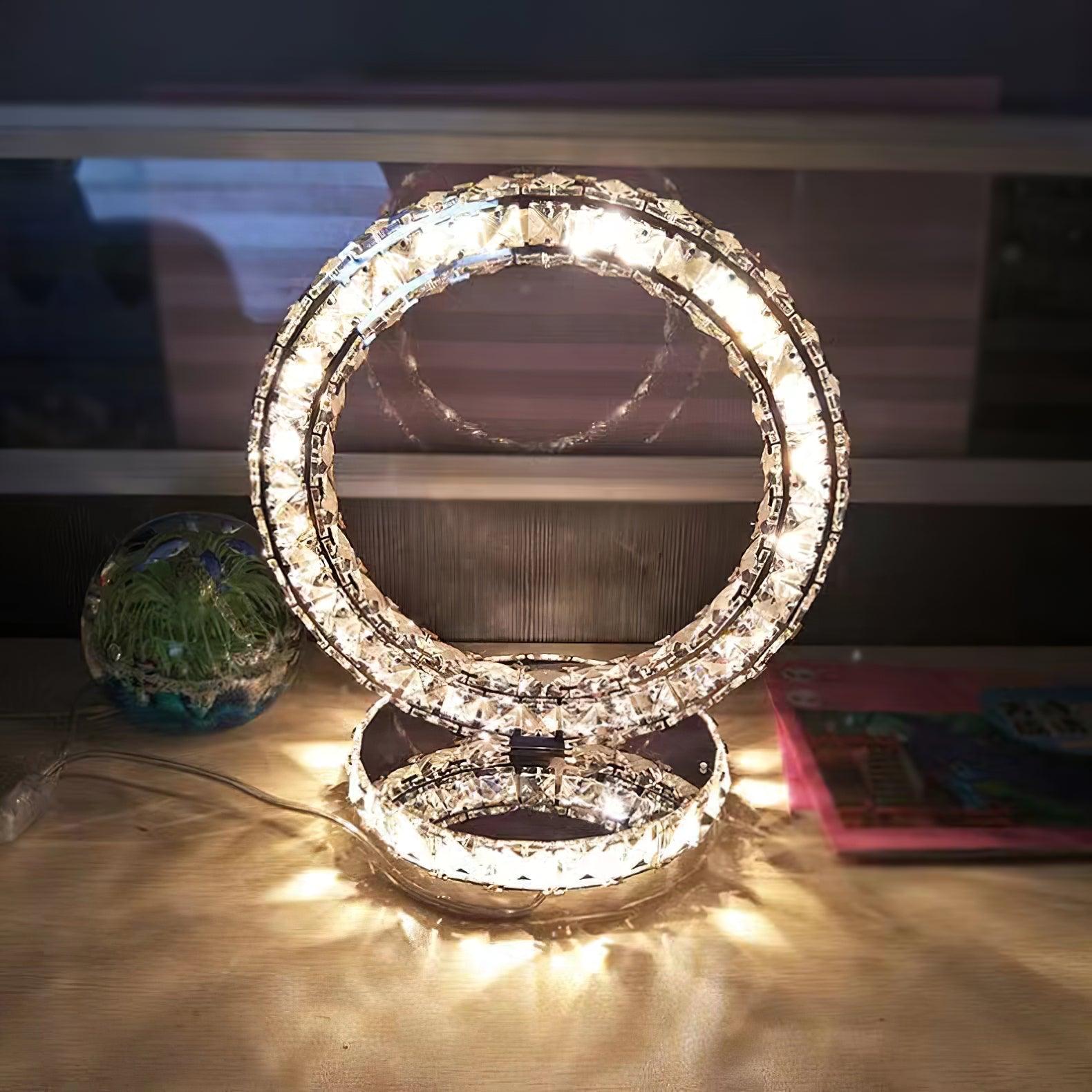 Oriana Crystal Rings Table Lamp - Letslighting