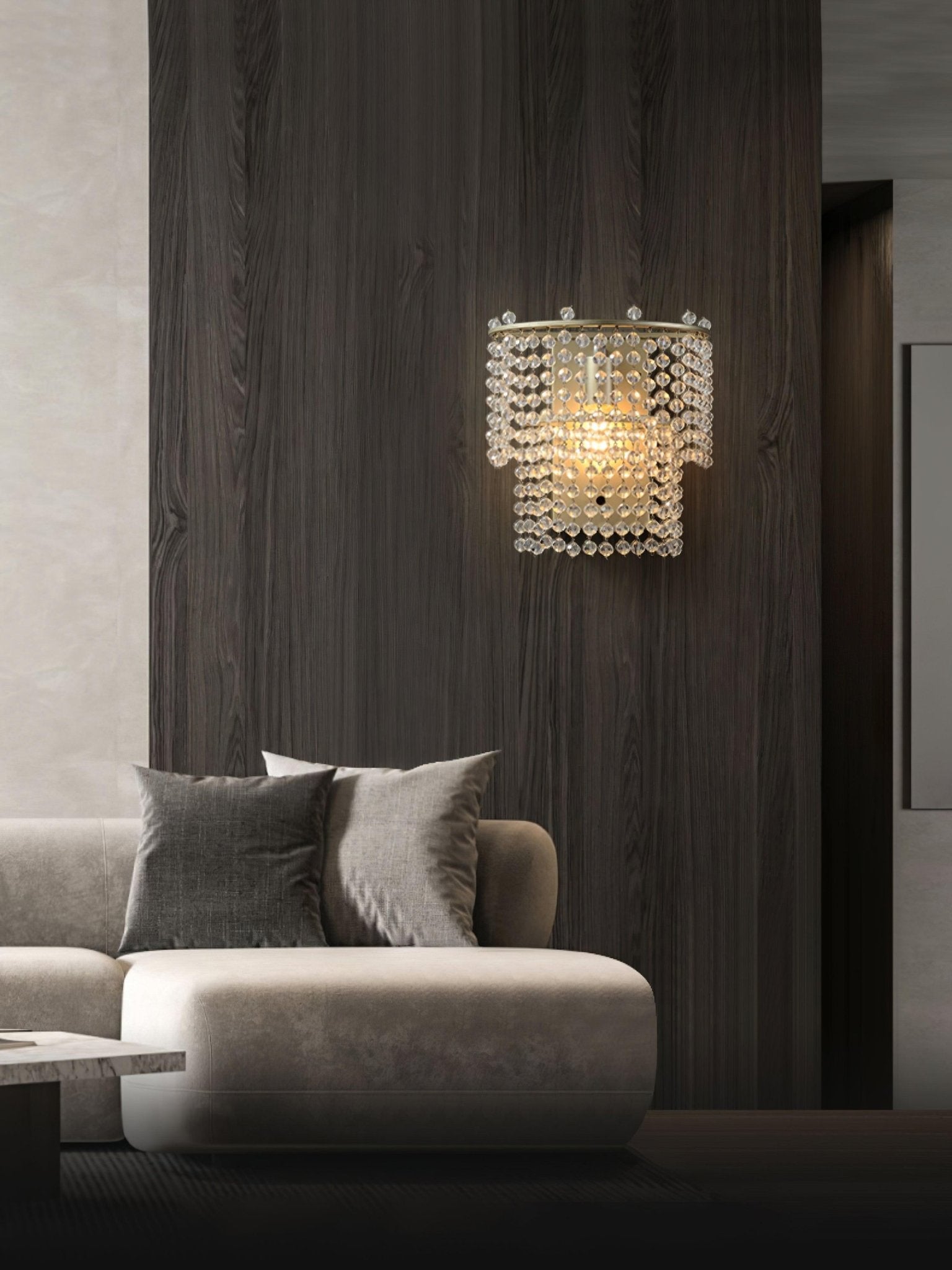 Aurora Crystal Waterfall Wall Light - Letslighting