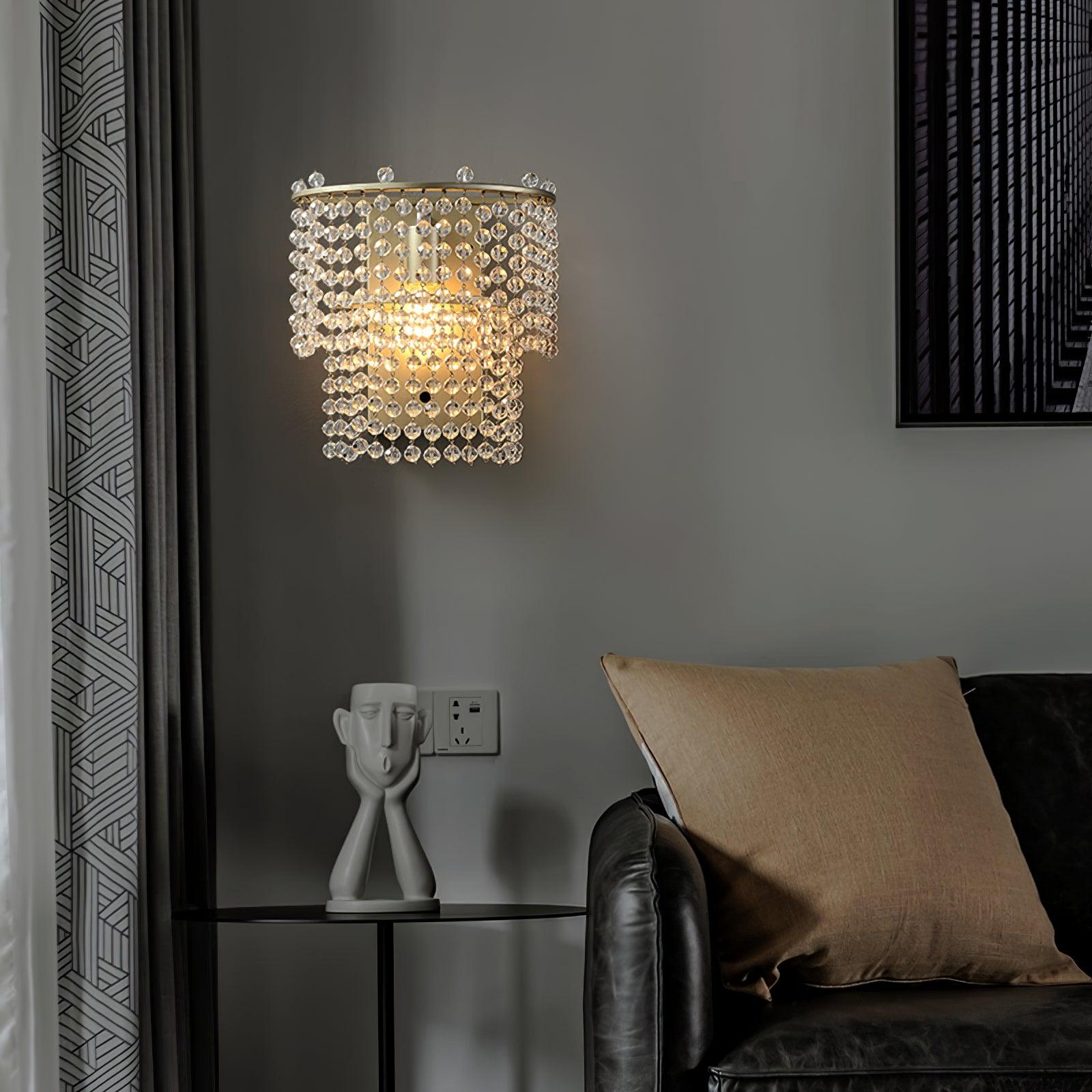 Aurora Crystal Waterfall Wall Light - Letslighting