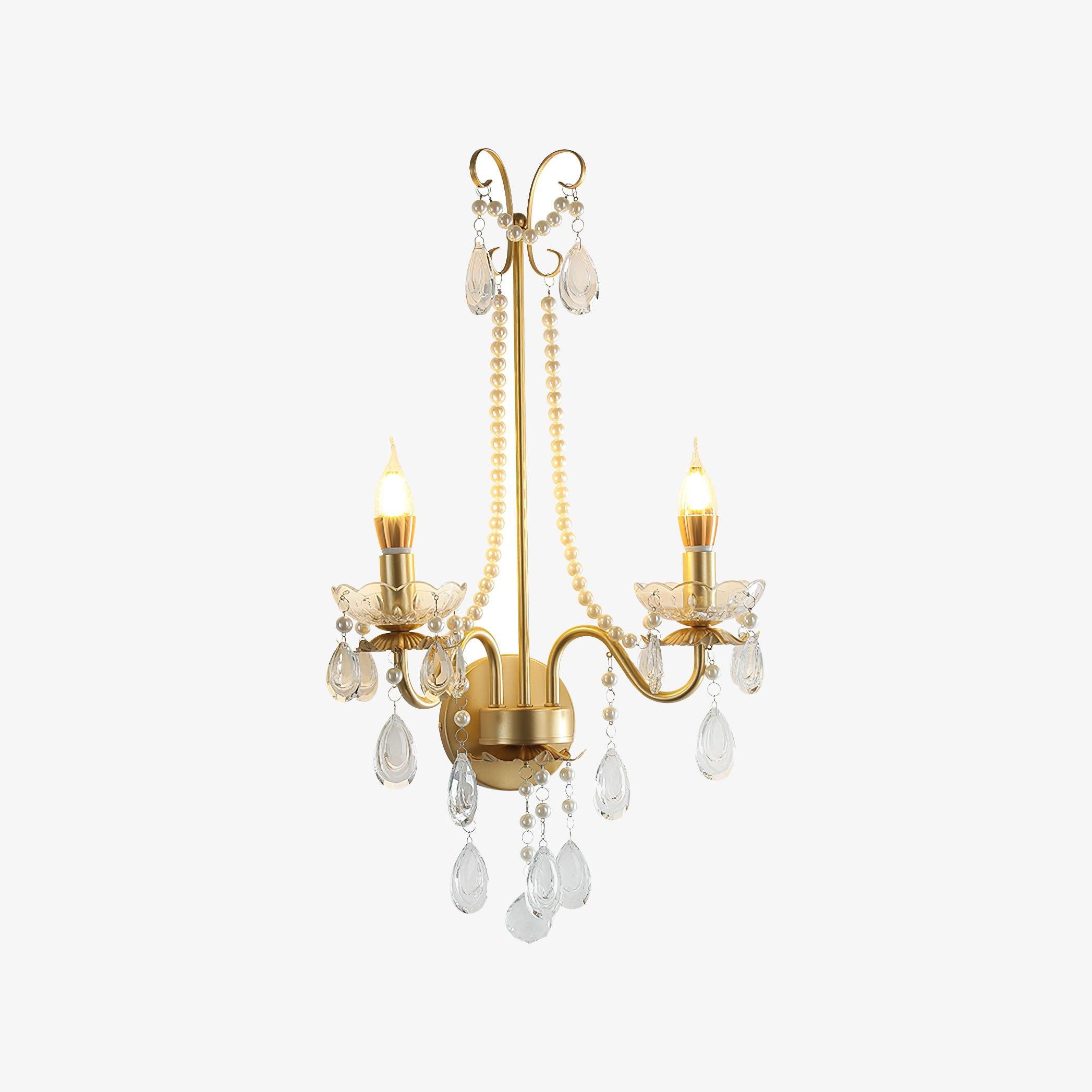 Nydoraris Elegance Pearl Chain Crystal Wall Lamp - Letslighting