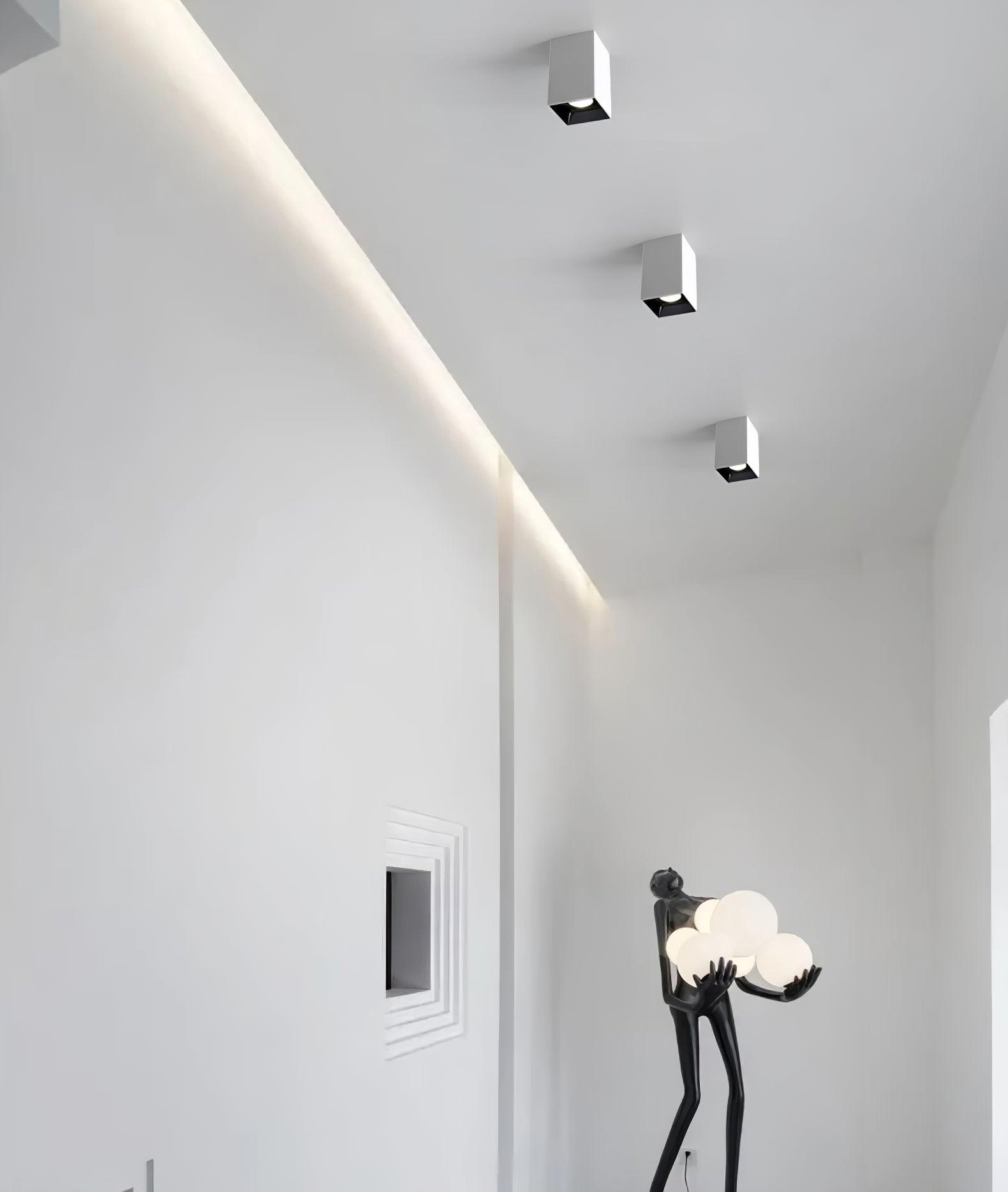 Lustra Ceiling Light Cube Square Black Spotlight - Letslighting