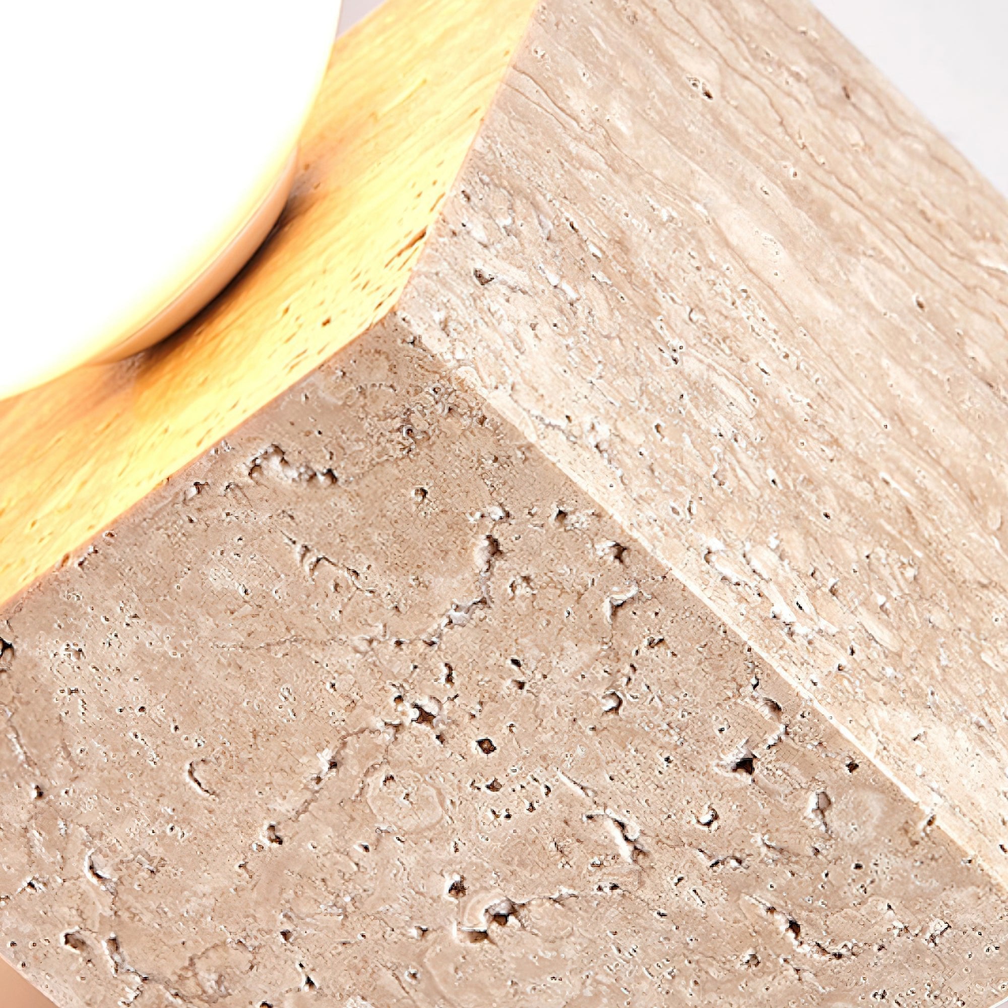 Hexarae Geometric Travertine Table Lamp - Letslighting