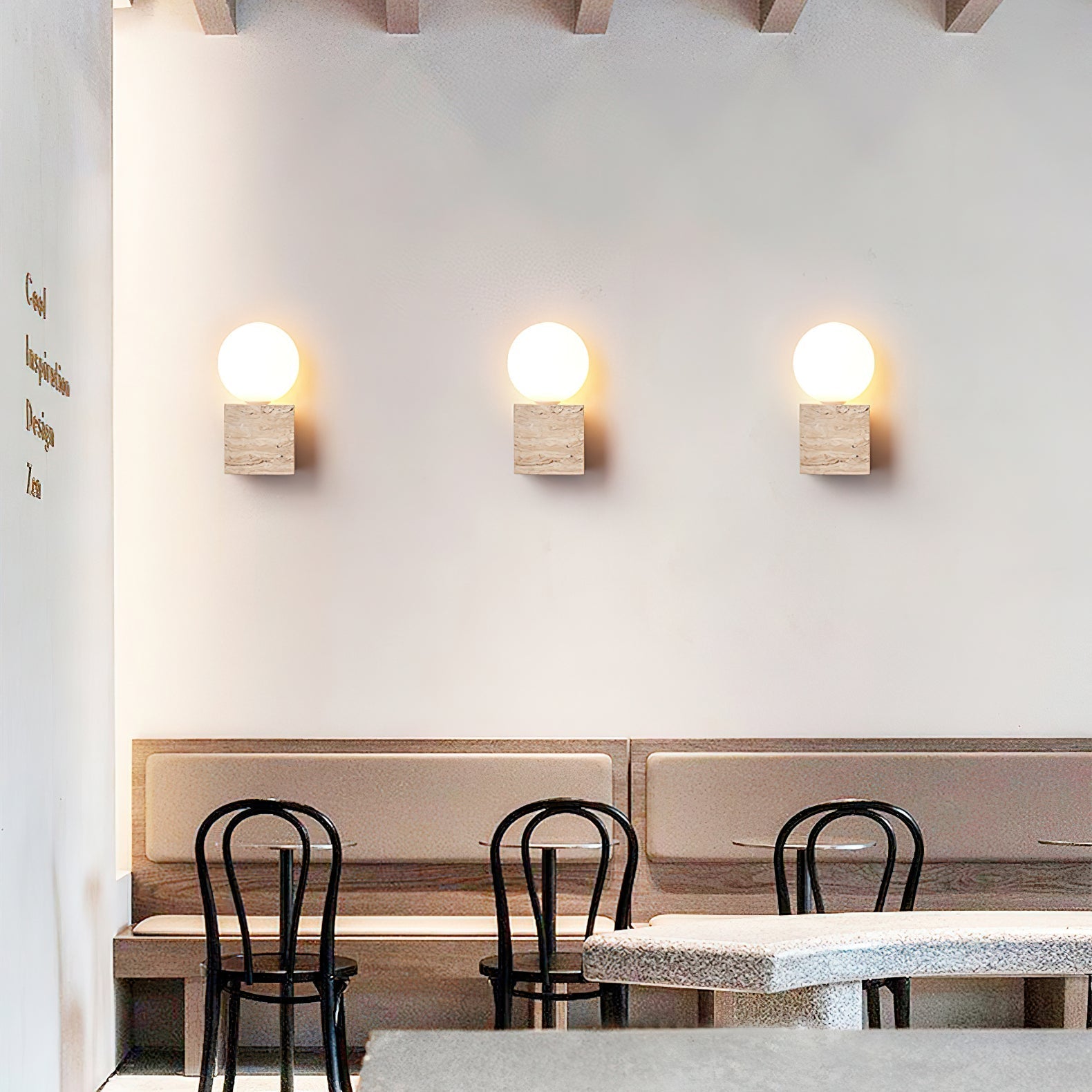 Eurlaean Cube-Base Travertine Wall Light - Letslighting