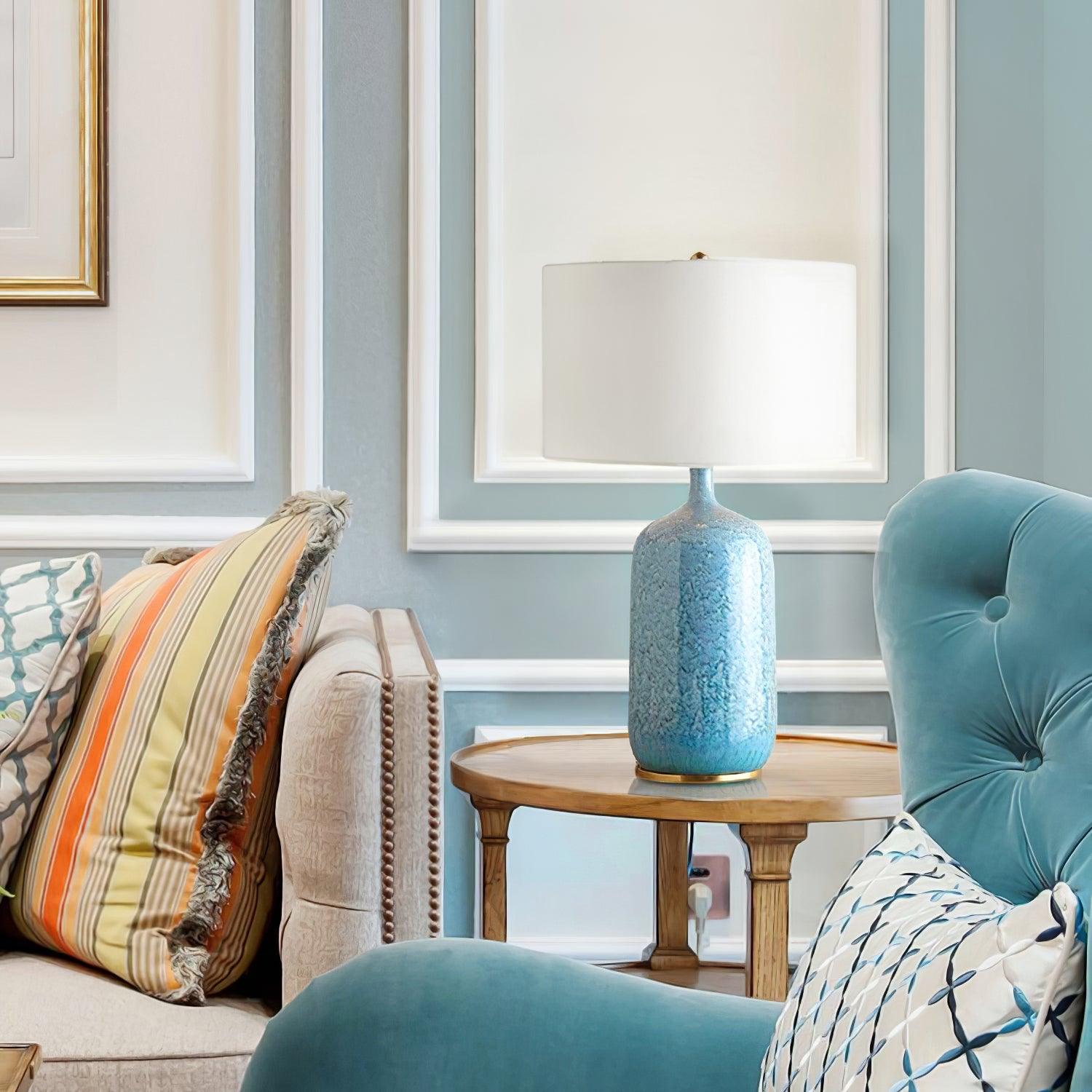 Vintare Fabric Ceramics Table Lamp - Letslighting