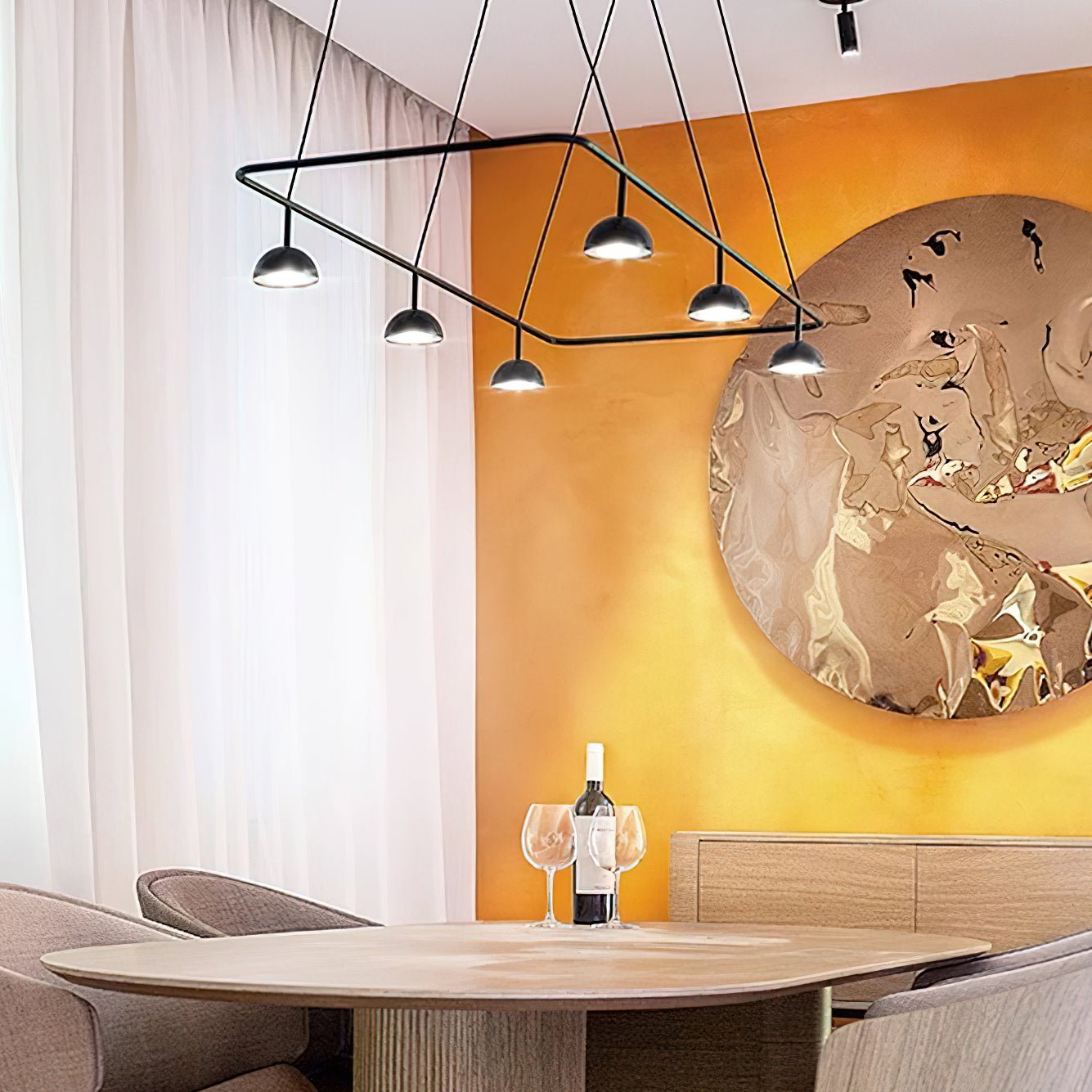Aurora Chandelier LED Sleek - Letslighting