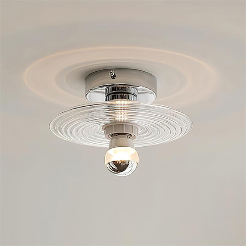 Curios Ceiling Light Ripple Glass Chrome Modern - Letslighting
