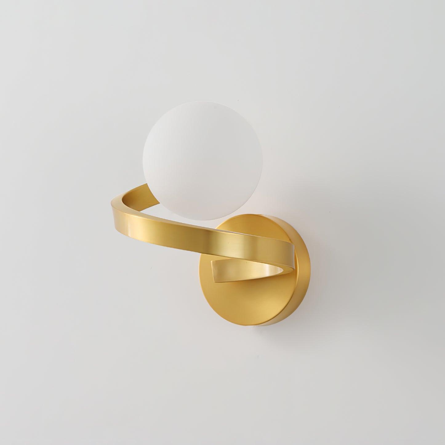 Curved Wall Lamp Brass Spiral - Letslighting