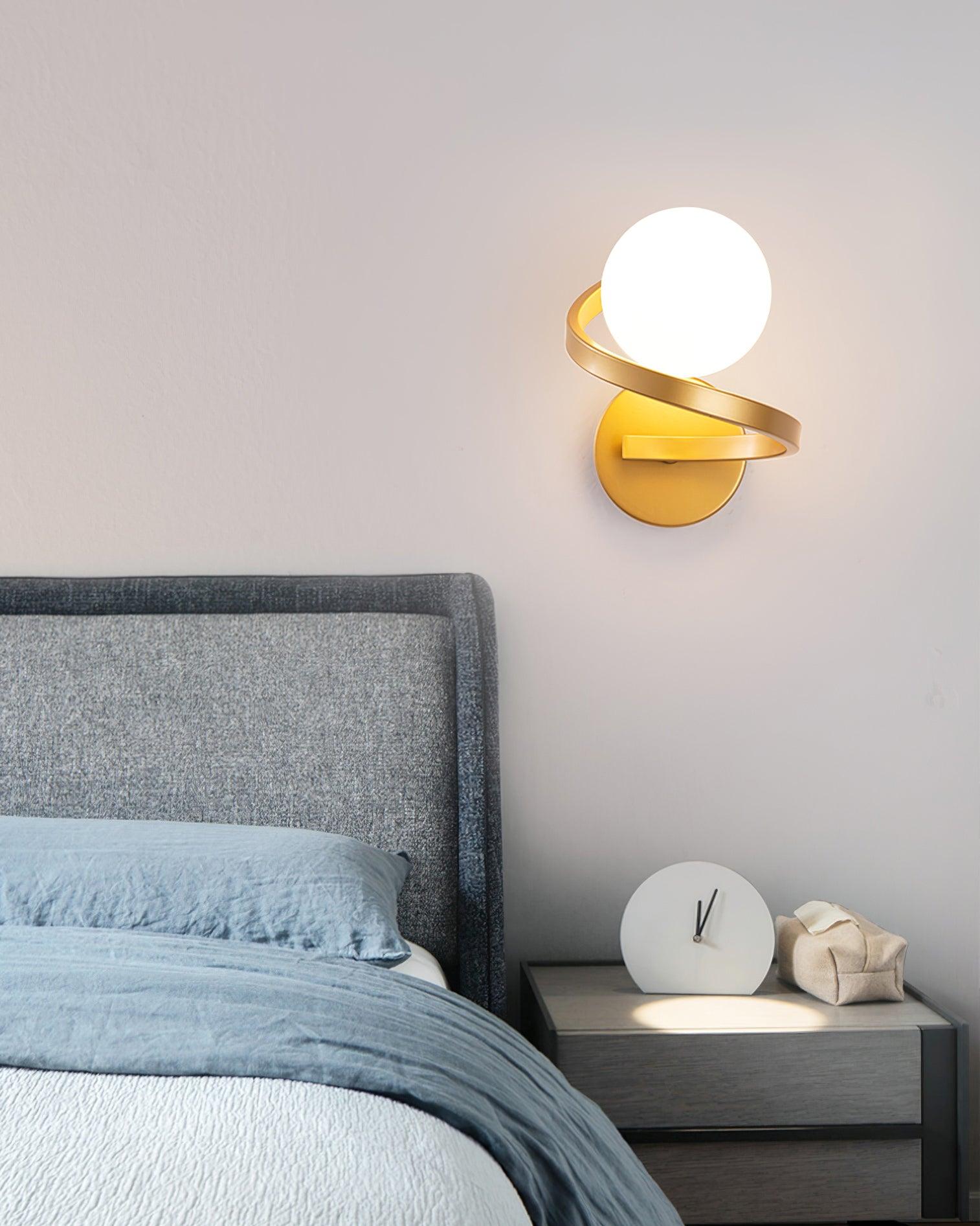 Curved Wall Lamp Brass Spiral - Letslighting