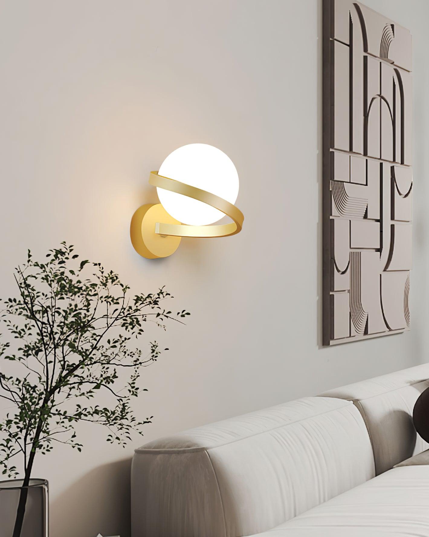 Curved Wall Lamp Brass Spiral - Letslighting