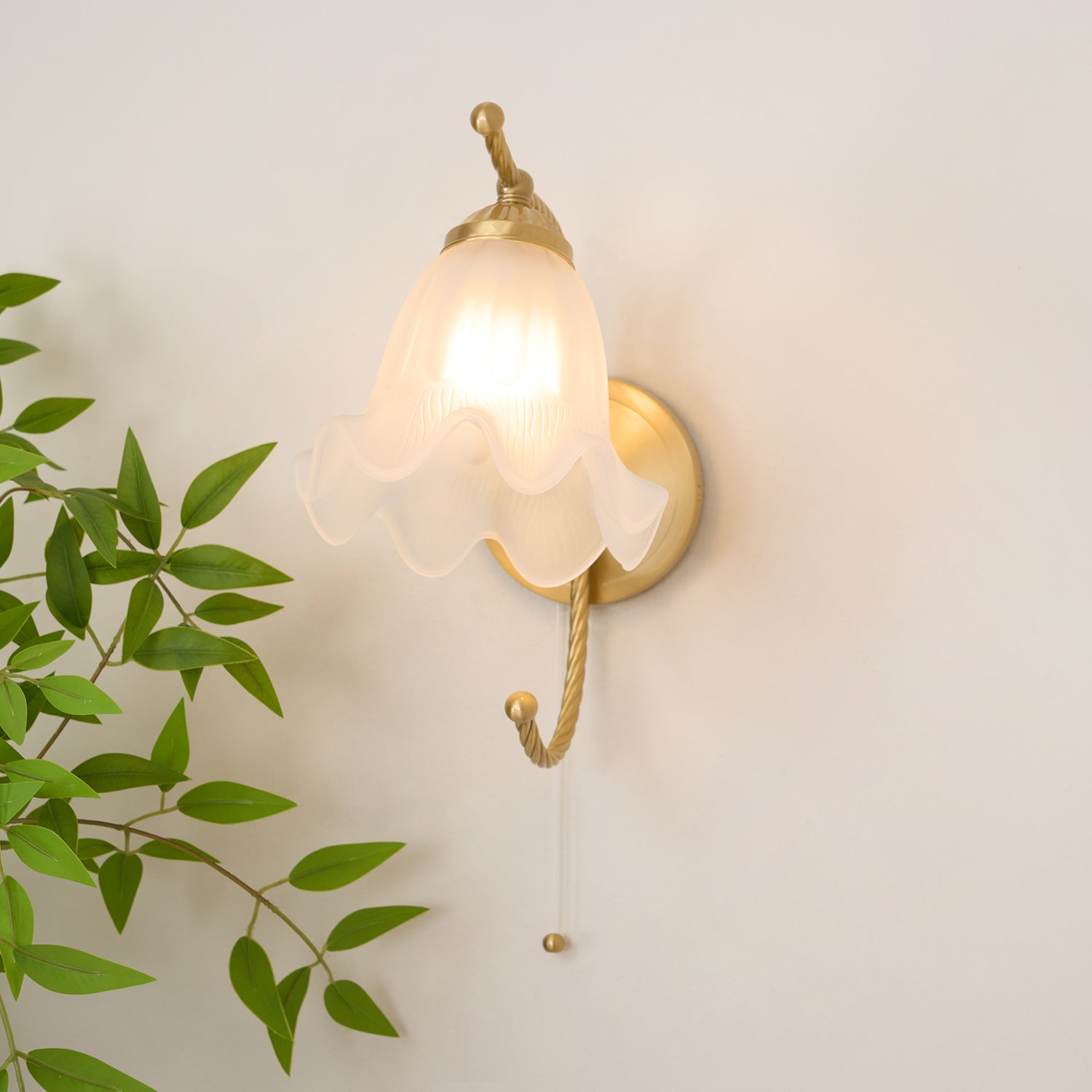 Lustra Wall Sconce Brass Gooseneck Glass - Letslighting