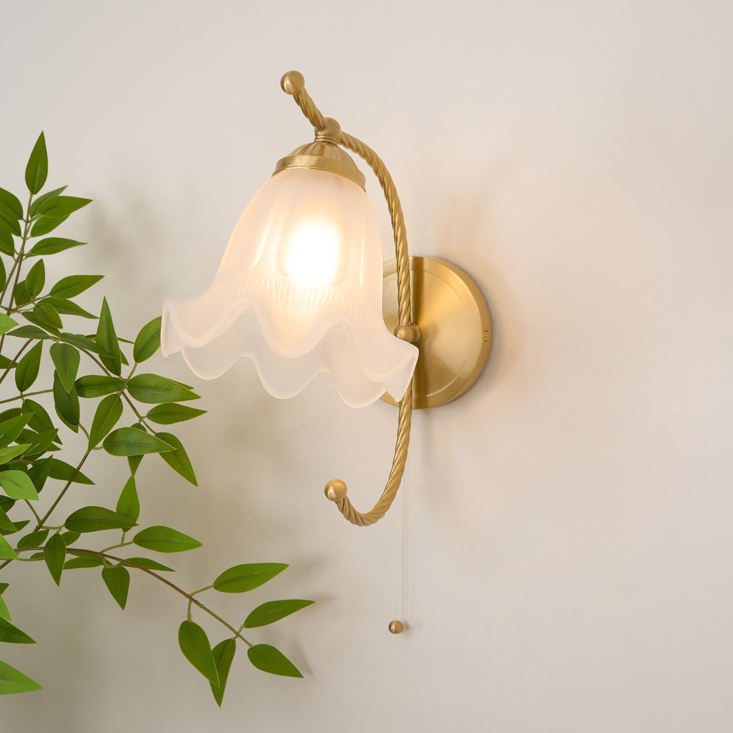 Lustra Wall Sconce Brass Gooseneck Glass - Letslighting