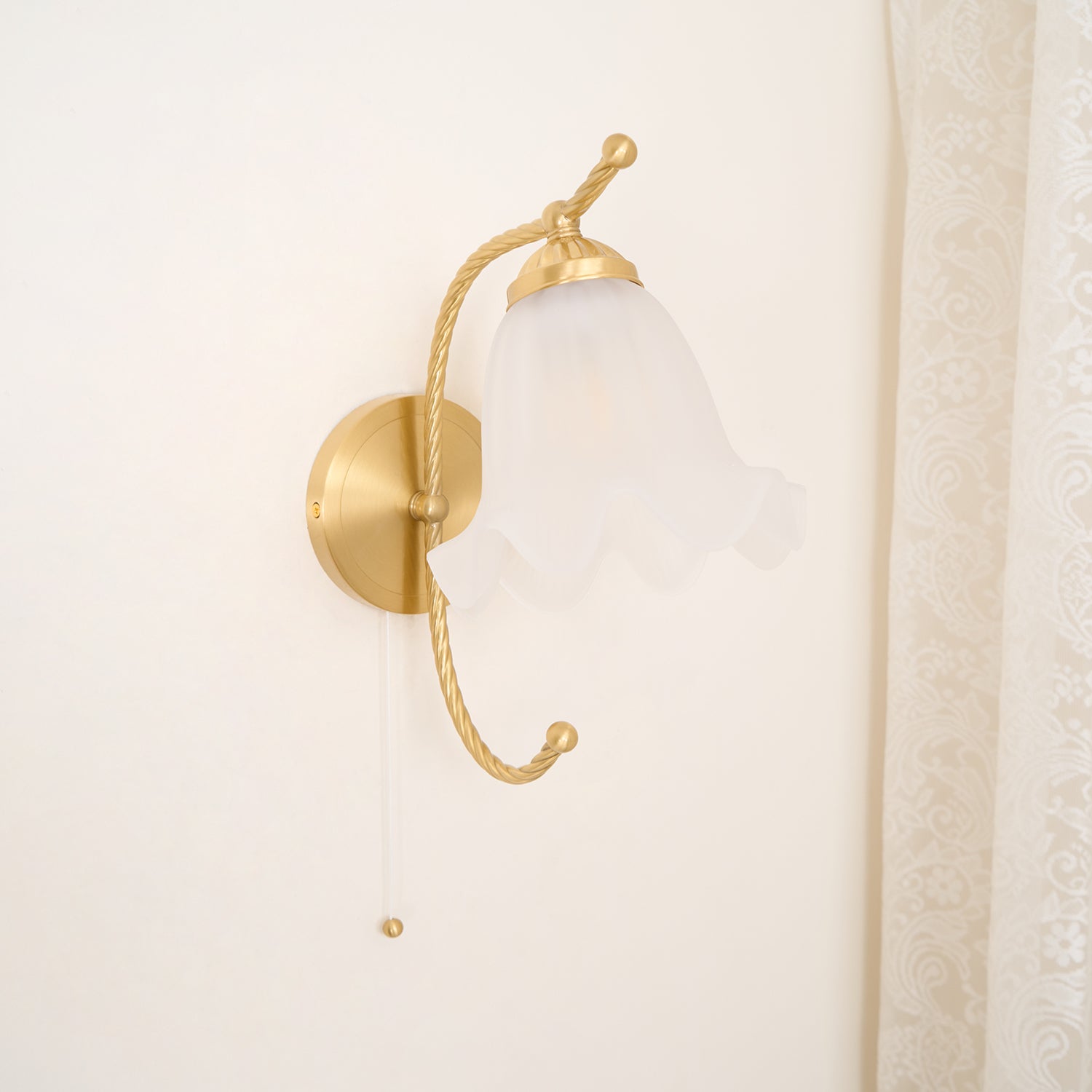 Lustra Wall Sconce Brass Gooseneck Glass - Letslighting