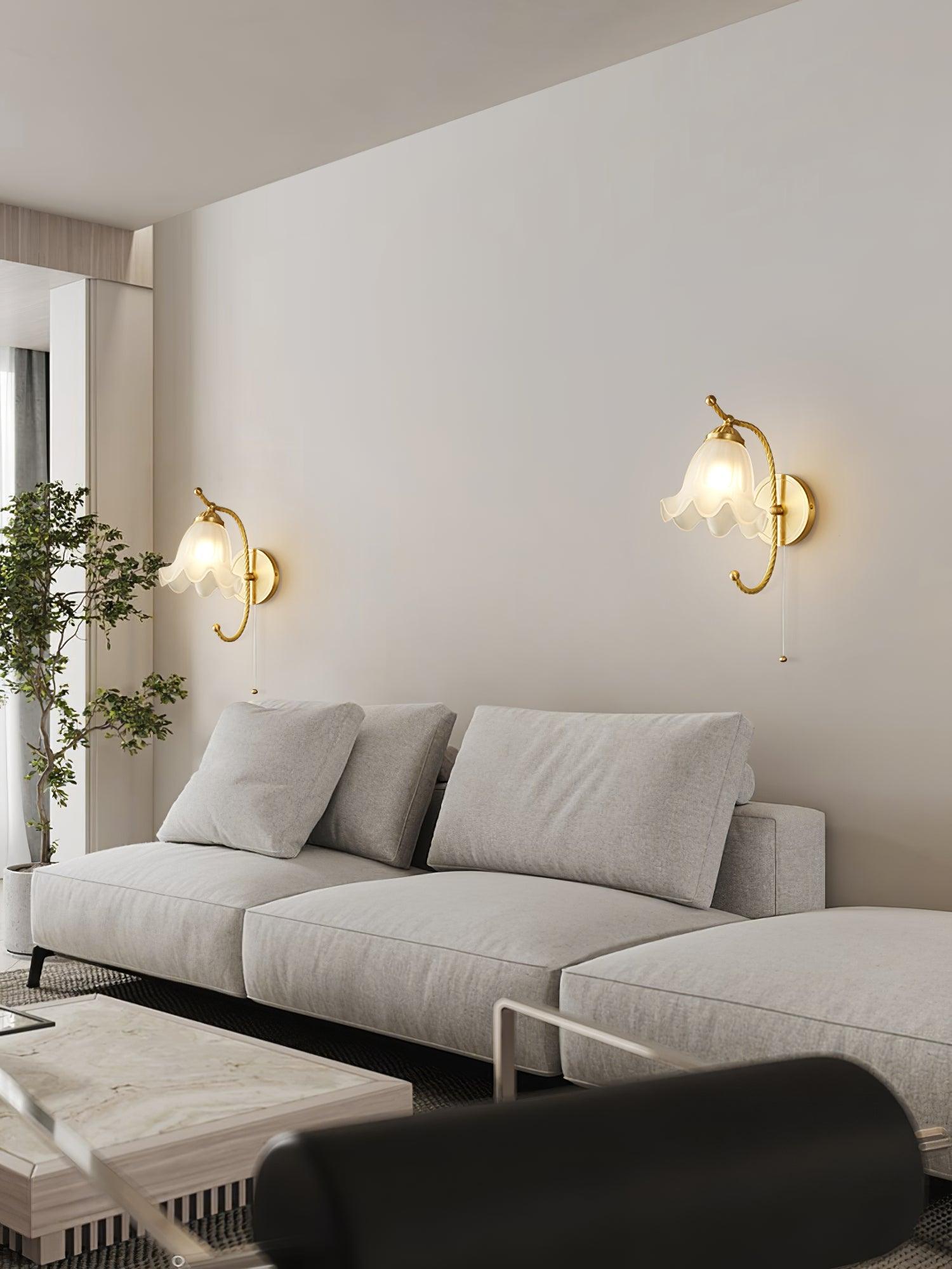 Lustra Wall Sconce Brass Gooseneck Glass - Letslighting