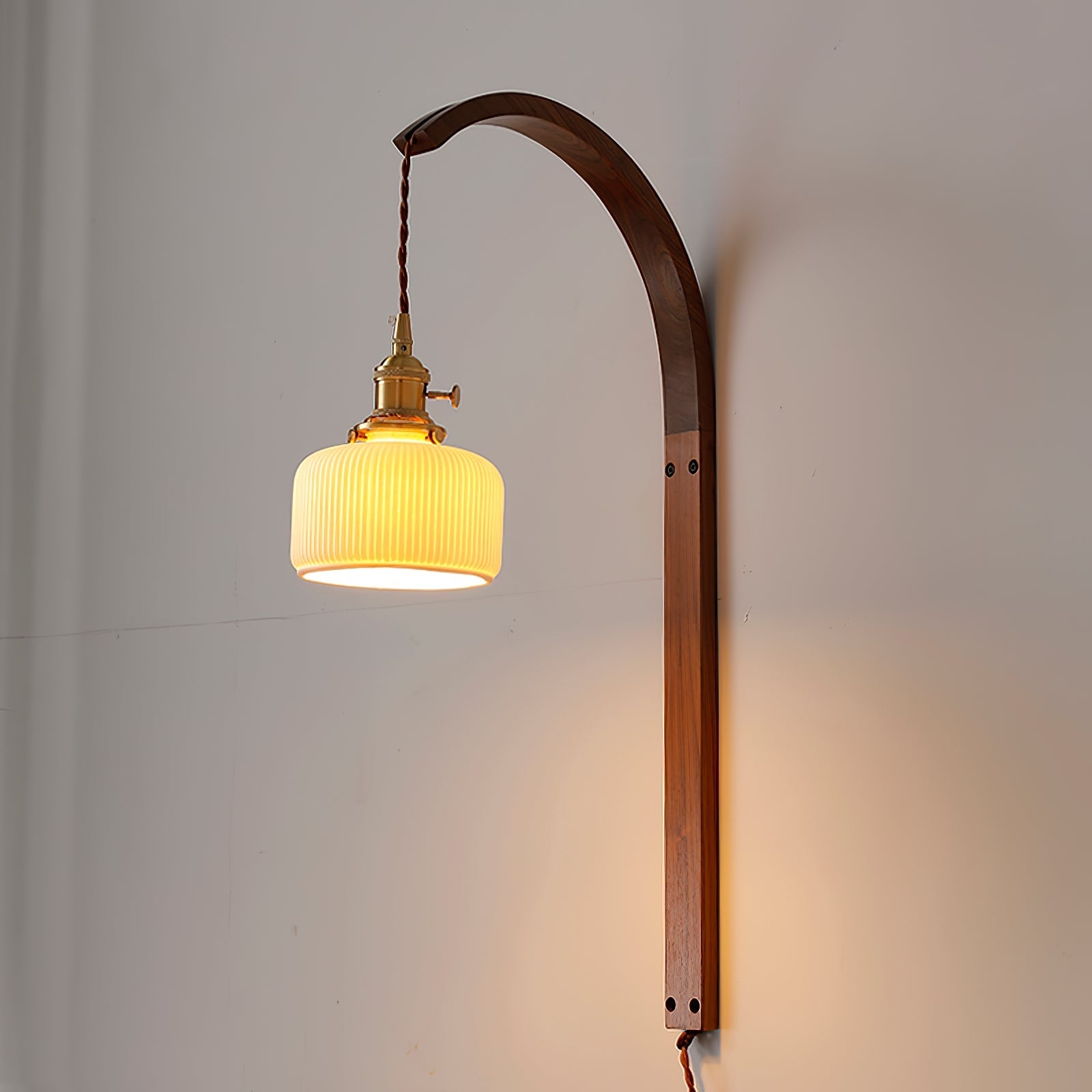 Dapple Modern Minimalist Walnut Ceramic Wall Light - Letslighting