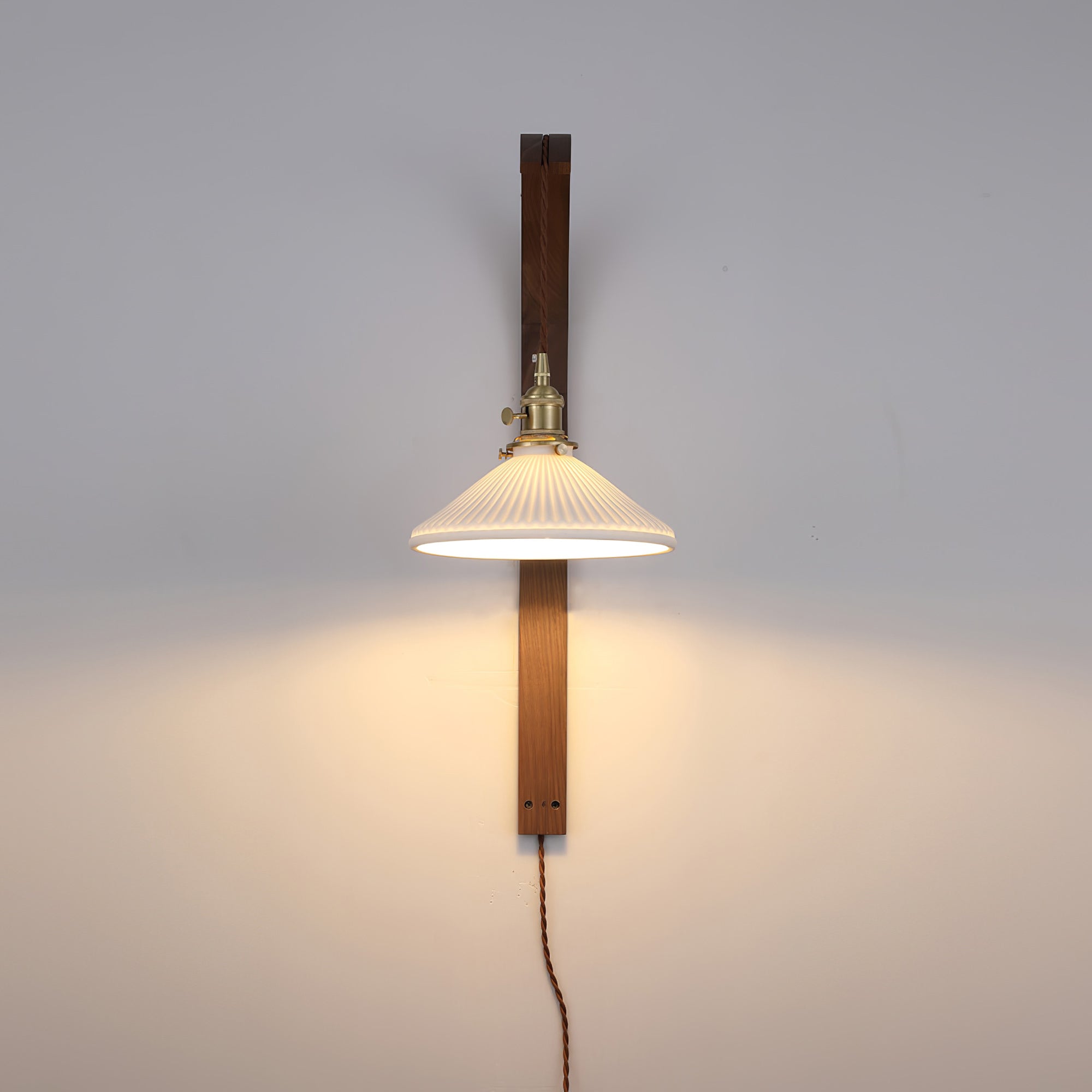 Dapple Modern Minimalist Walnut Ceramic Wall Light - Letslighting