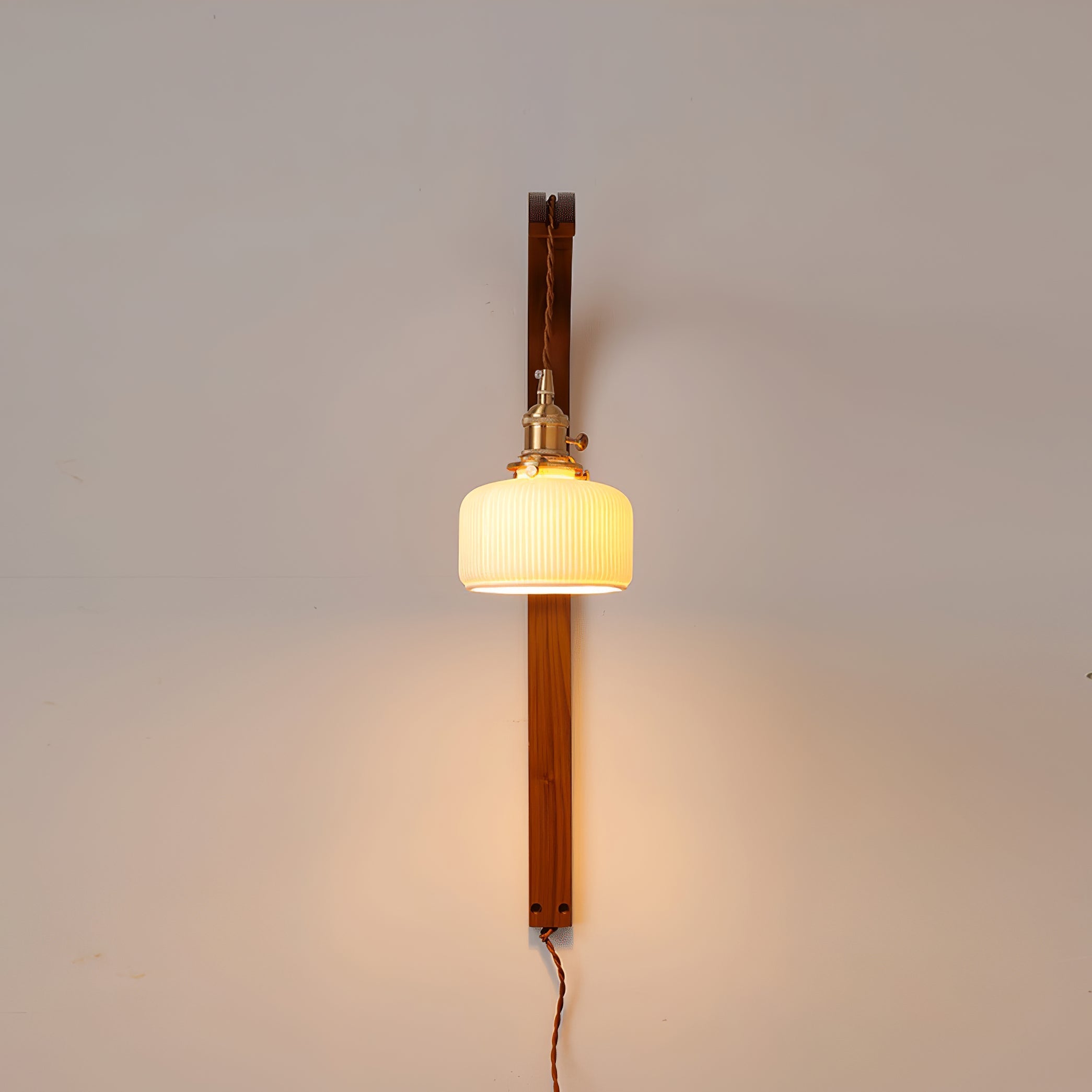 Dapple Modern Minimalist Walnut Ceramic Wall Light - Letslighting