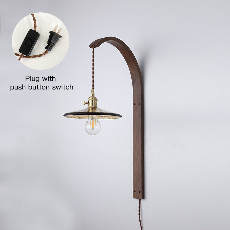 Dapple Modern Minimalist Walnut Ceramic Wall Light - Letslighting
