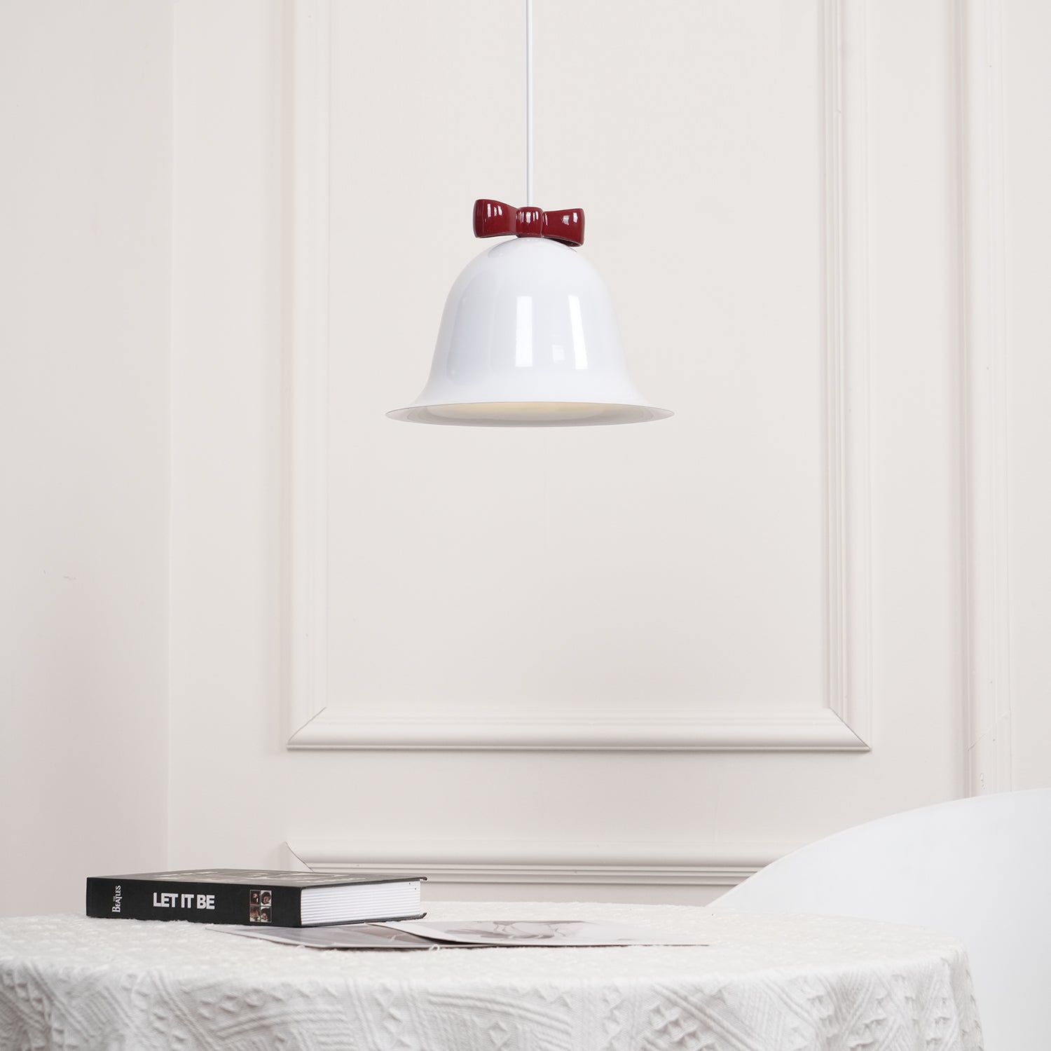 Cute Bells Pendant Lamp Glass Bow Dainty - Letslighting