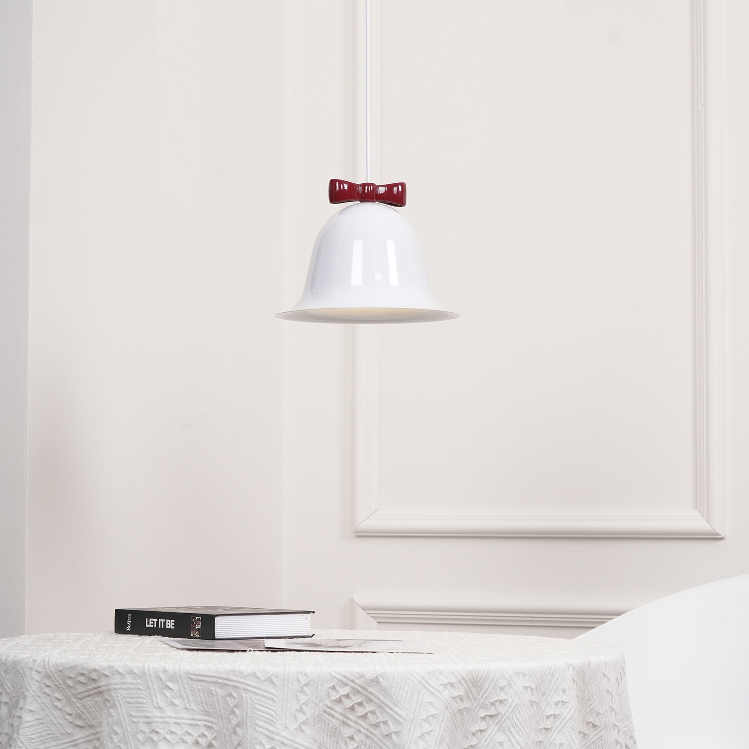 Cute Bells Pendant Lamp Glass Bow Dainty - Letslighting