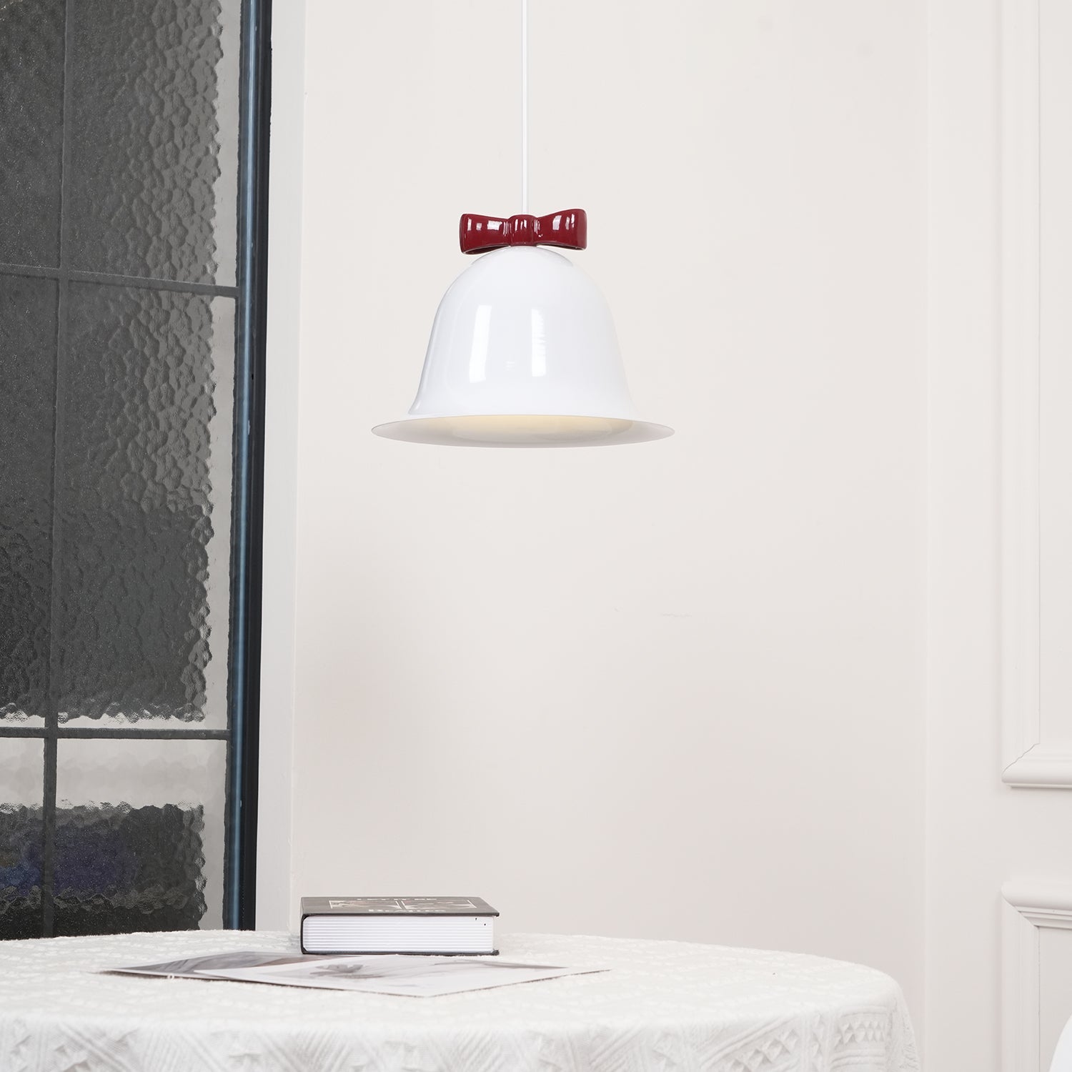 Cute Bells Pendant Lamp Glass Bow Dainty - Letslighting