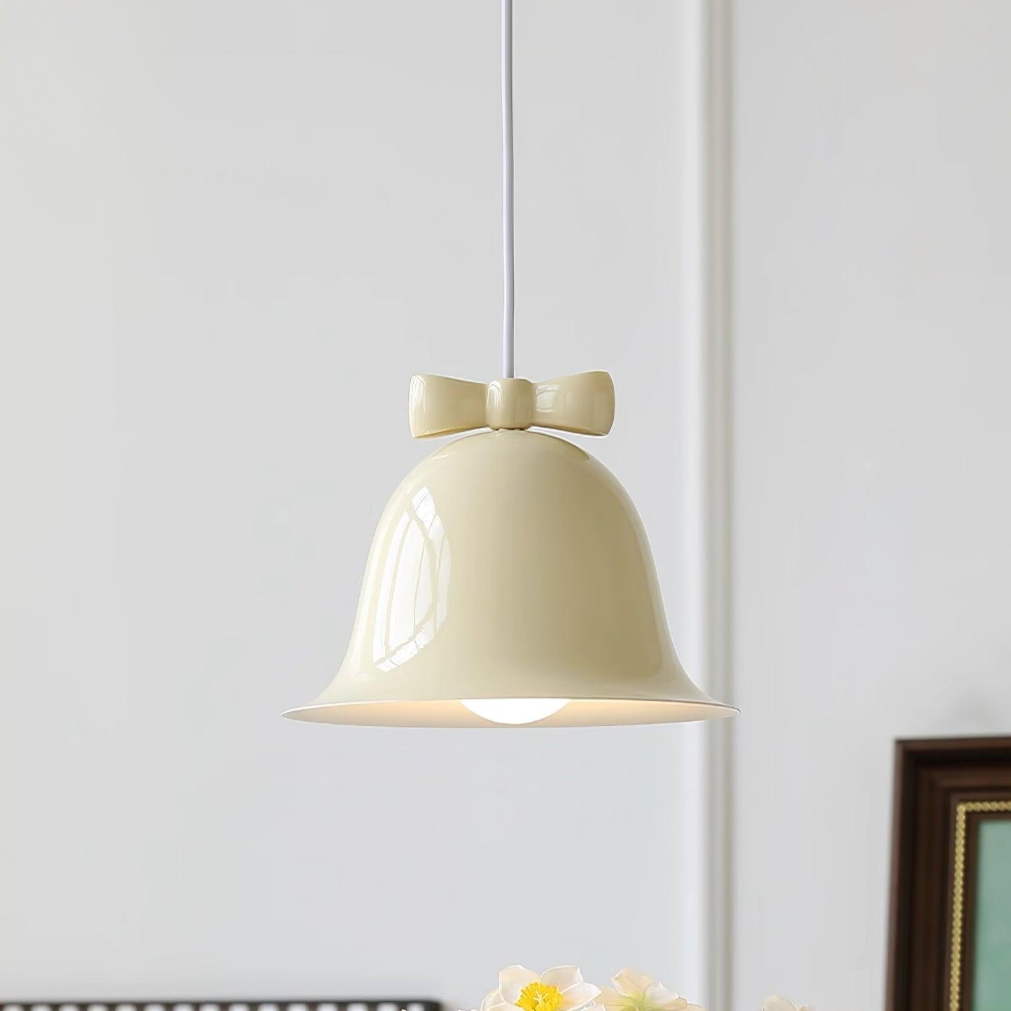 Cute Bells Pendant Lamp Glass Bow Dainty - Letslighting