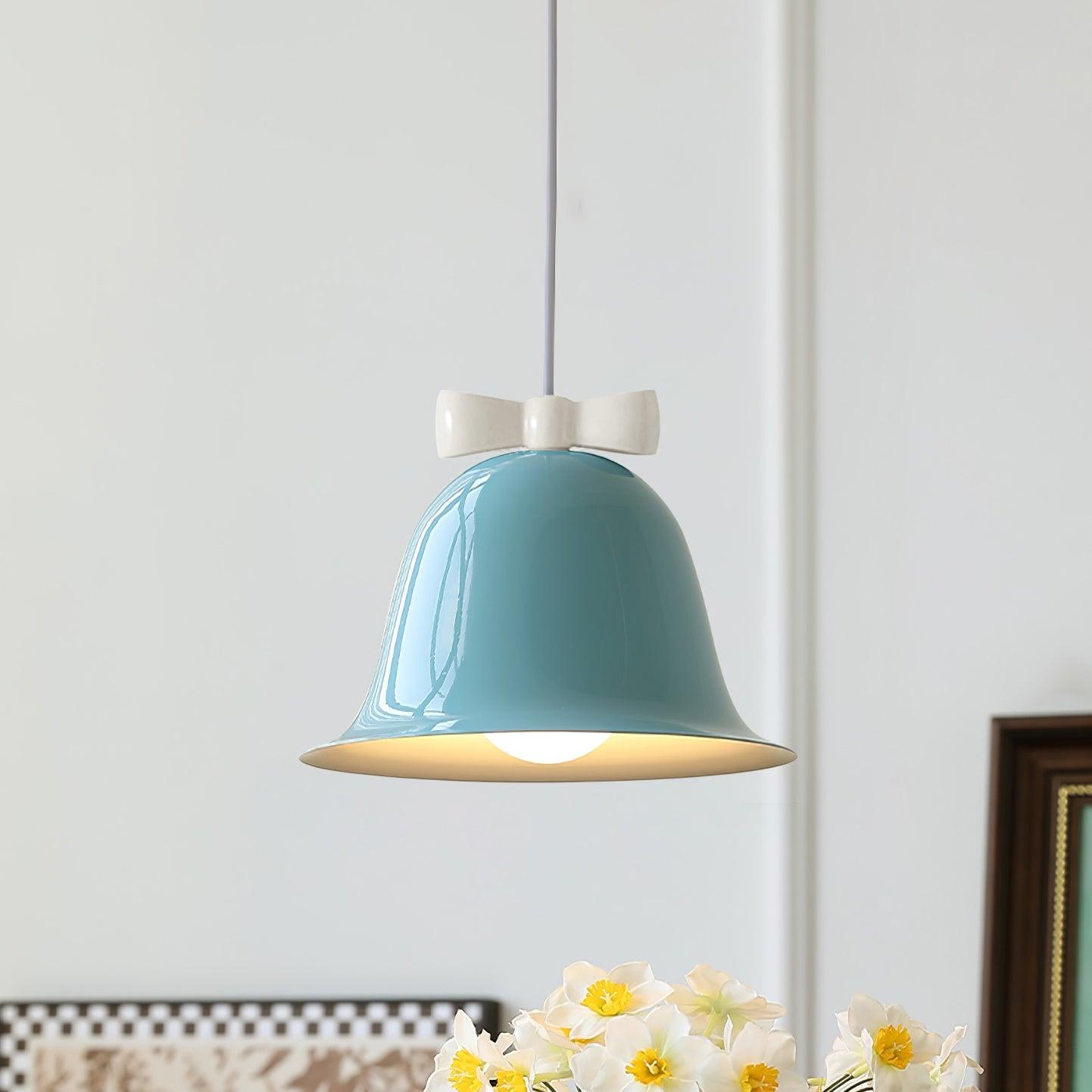 Cute Bells Pendant Lamp Glass Bow Dainty - Letslighting