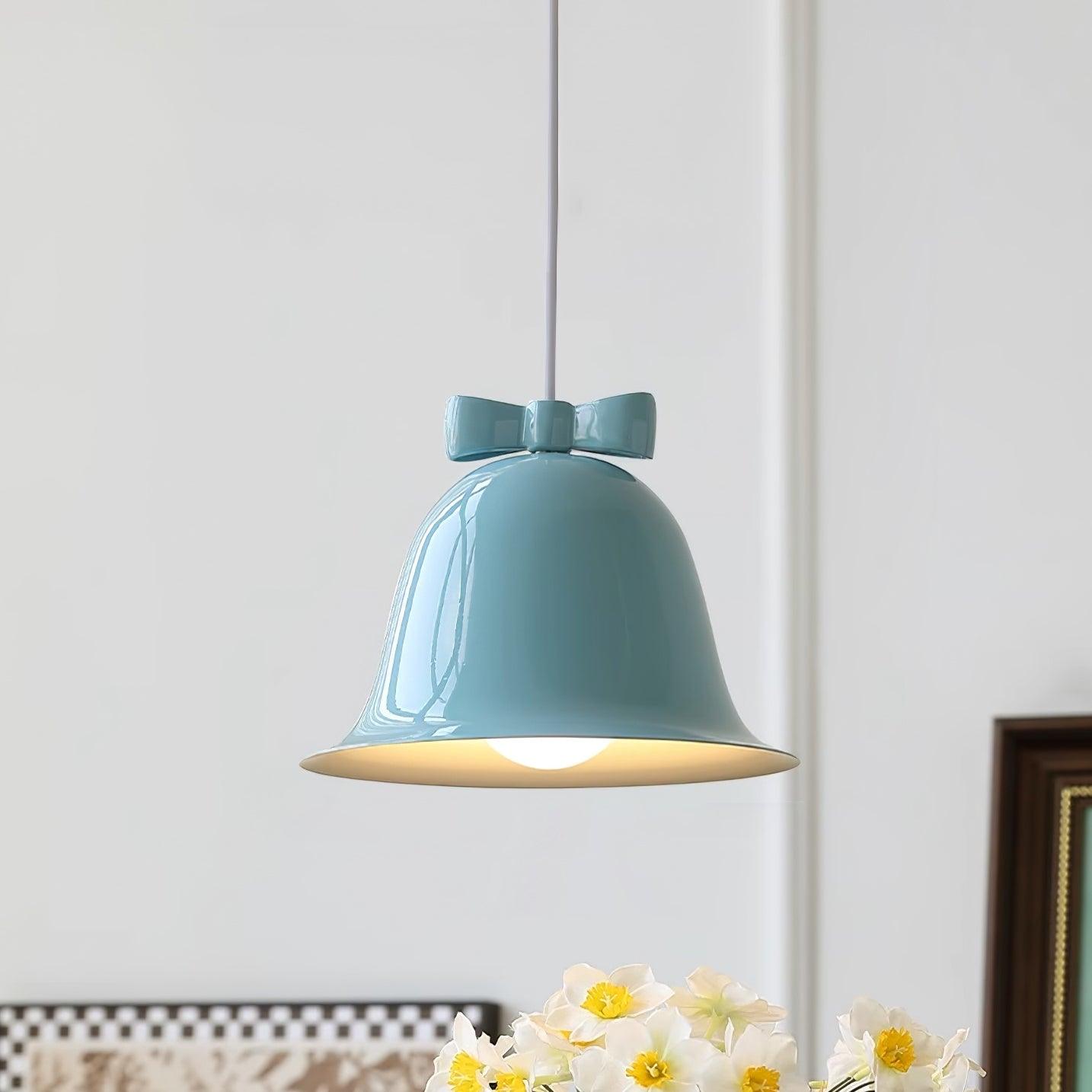 Cute Bells Pendant Lamp Glass Bow Dainty - Letslighting