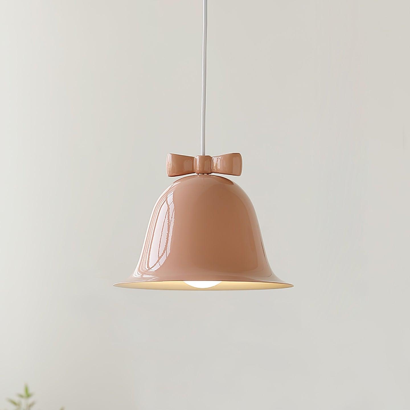 Cute Bells Pendant Lamp Glass Bow Dainty - Letslighting