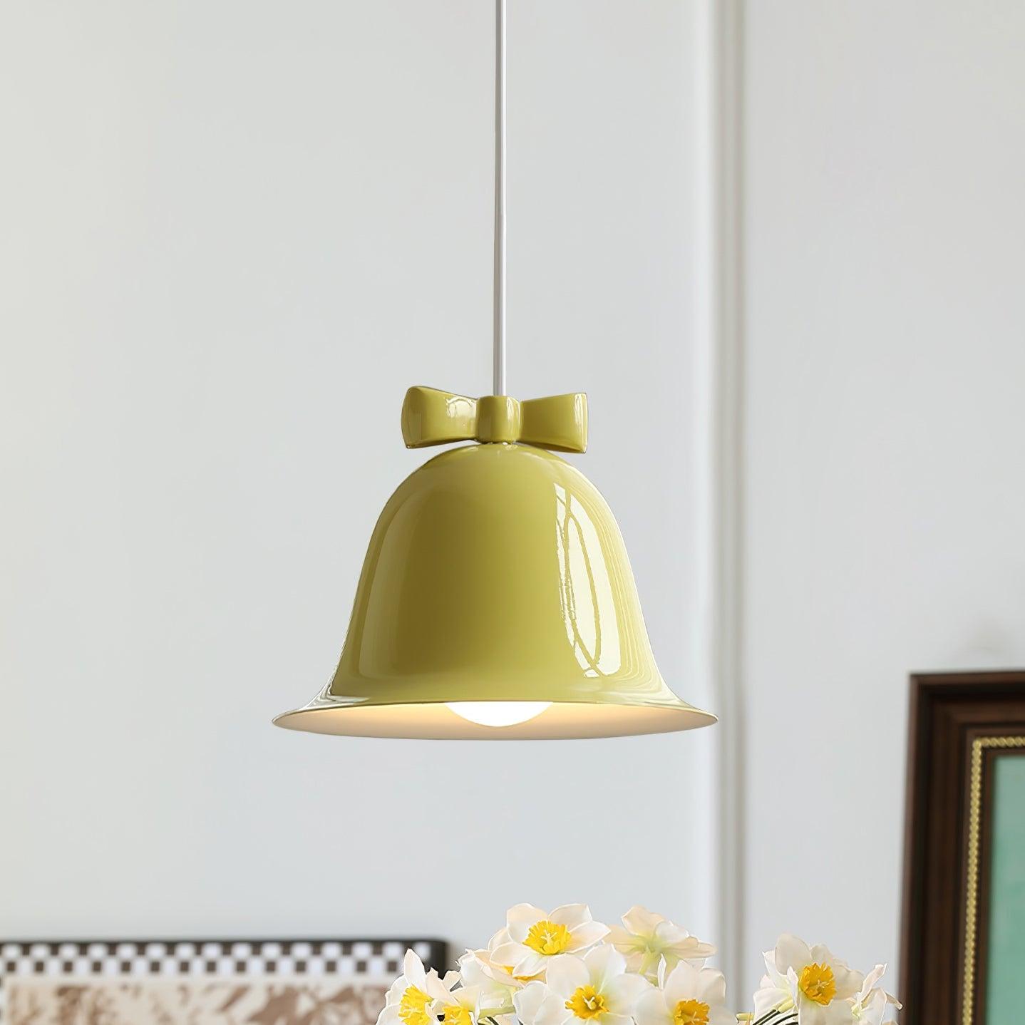 Cute Bells Pendant Lamp Glass Bow Dainty - Letslighting