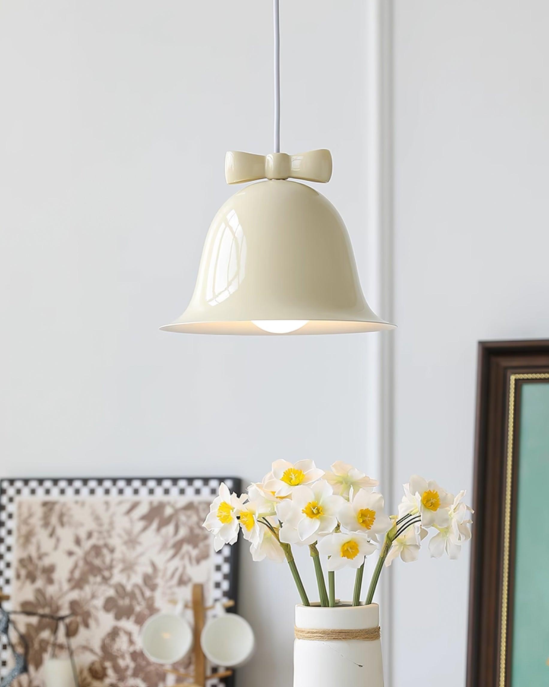Cute Bells Pendant Lamp Glass Bow Dainty - Letslighting