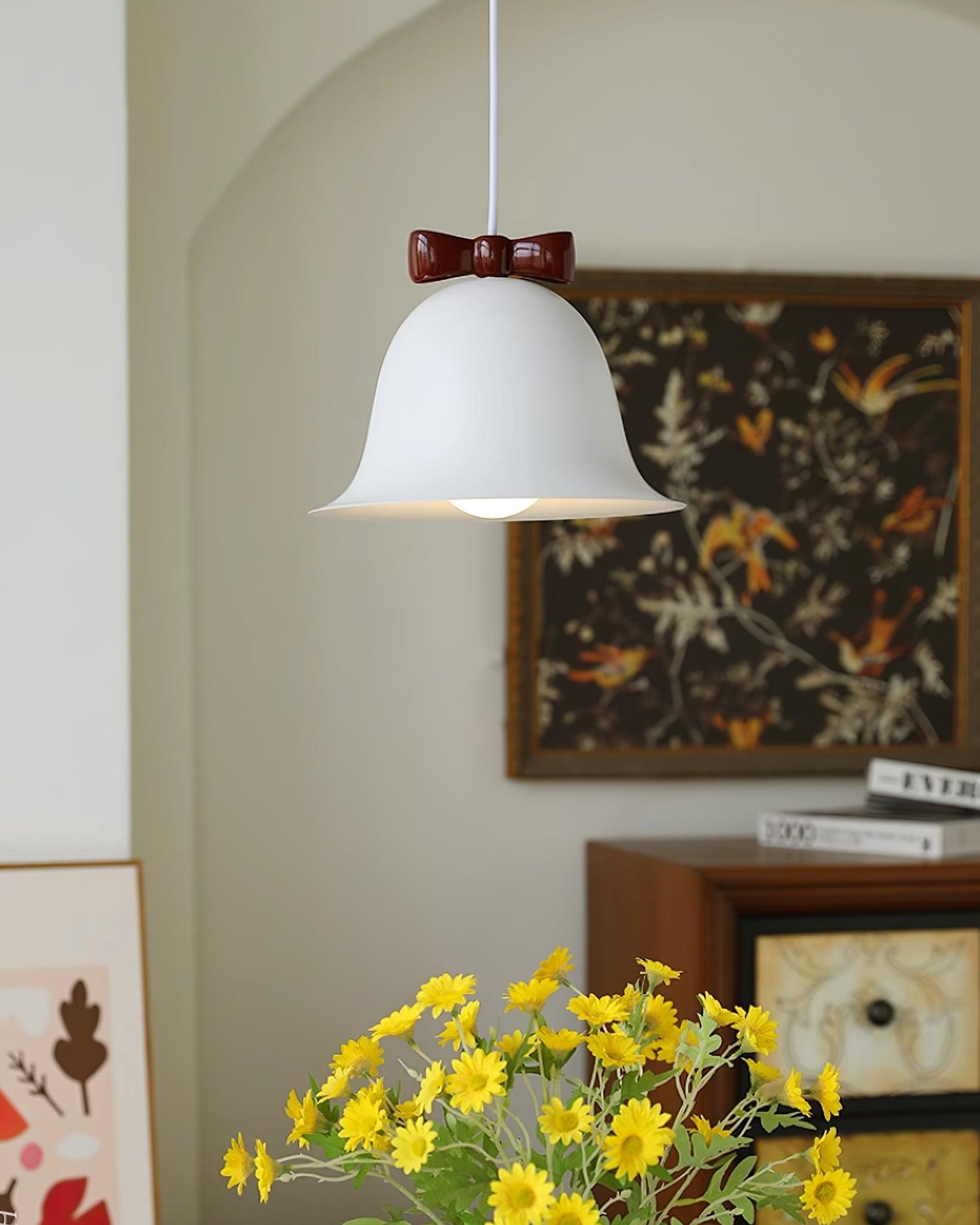 Cute Bells Pendant Lamp Glass Bow Dainty - Letslighting