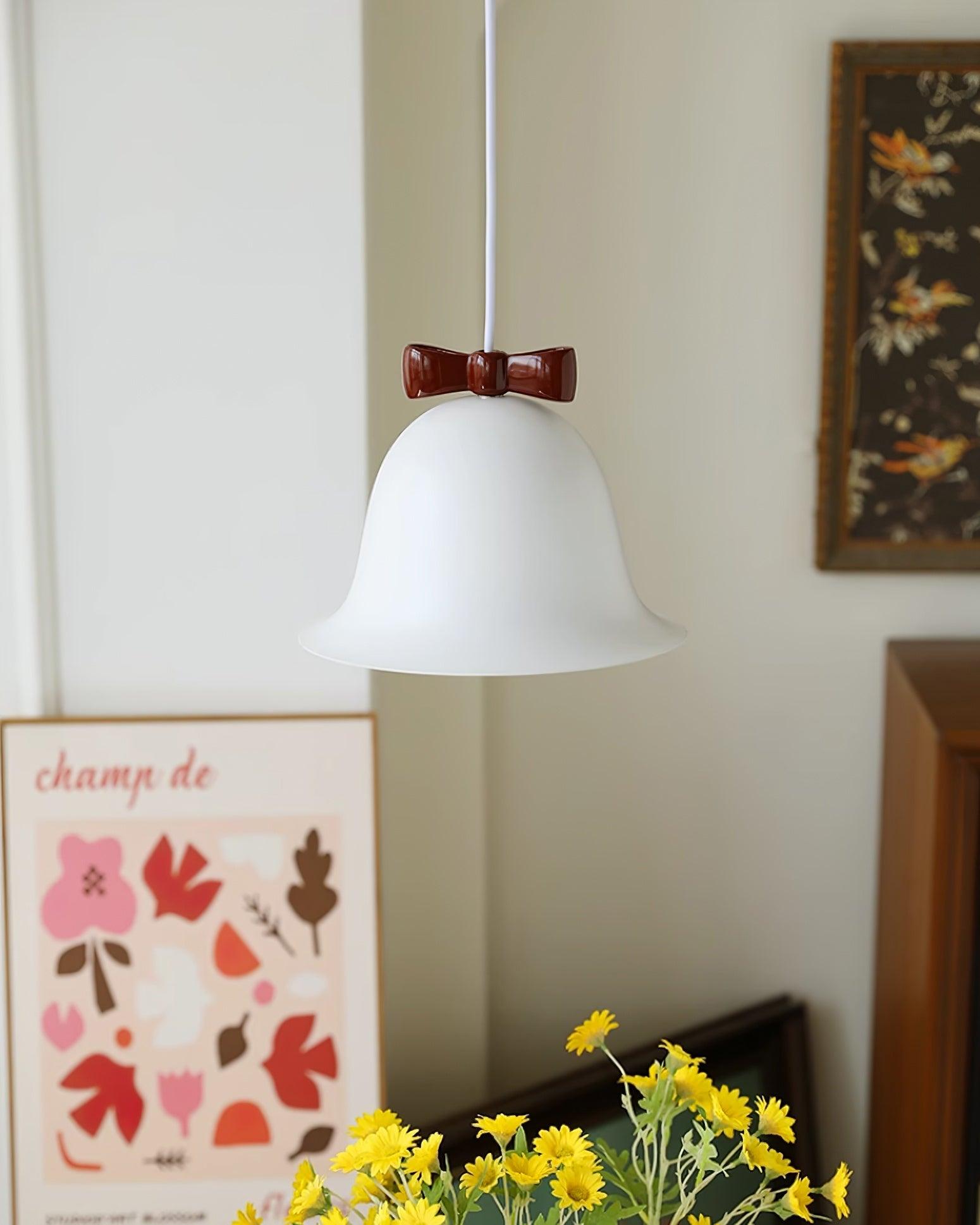 Cute Bells Pendant Lamp Glass Bow Dainty - Letslighting
