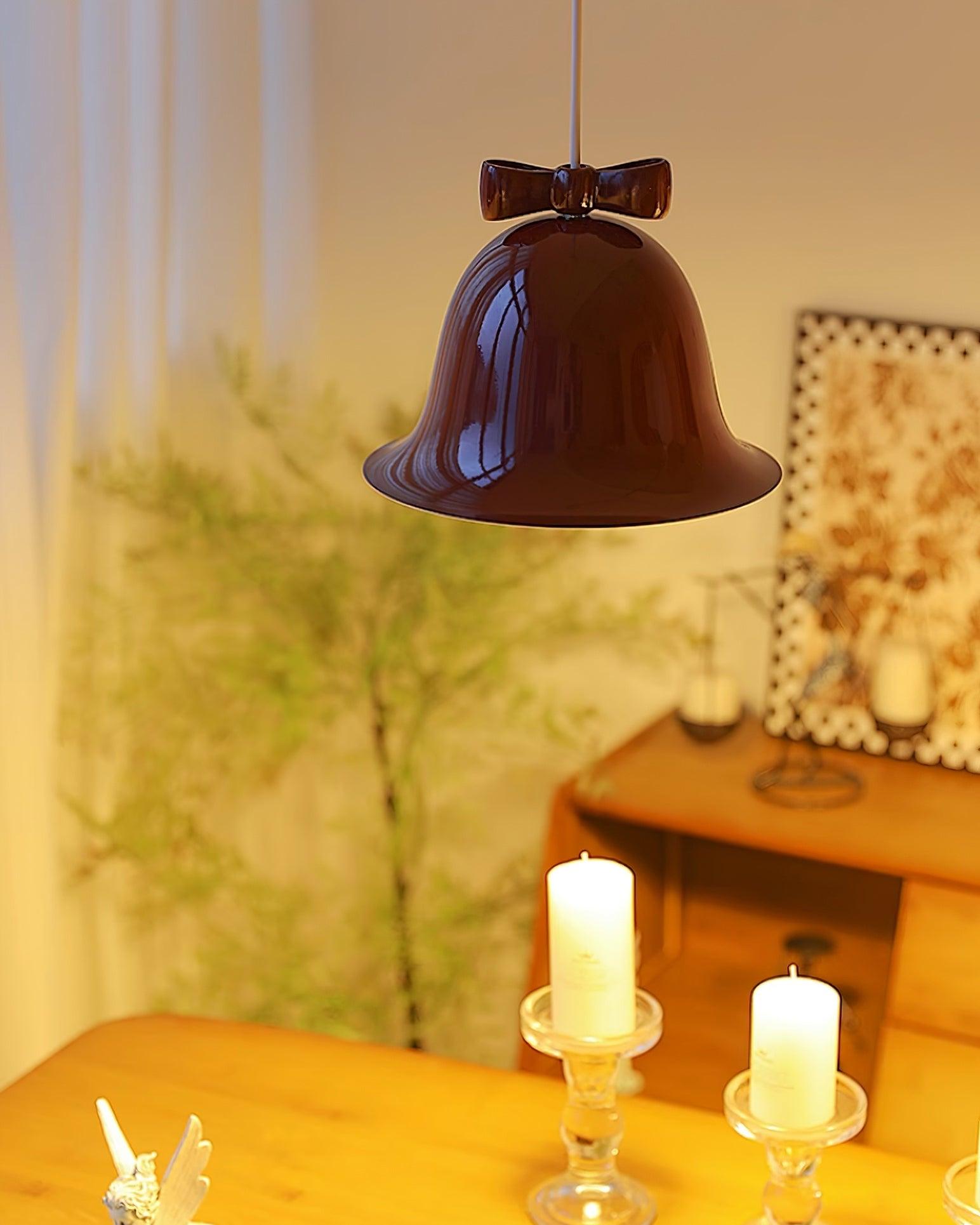 Cute Bells Pendant Lamp Glass Bow Dainty - Letslighting