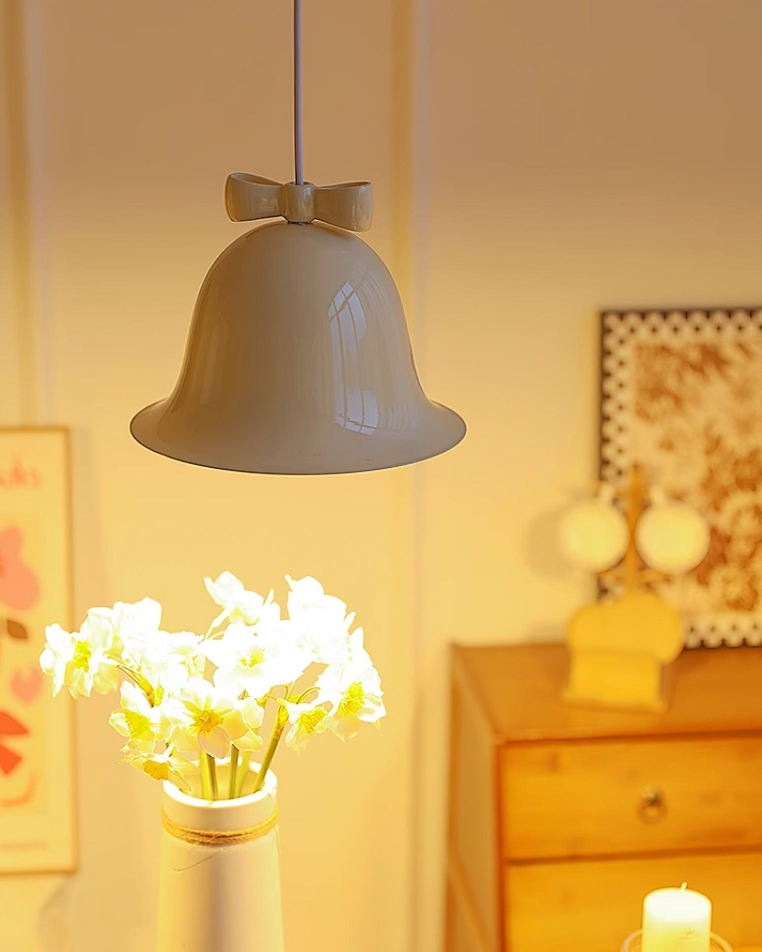 Cute Bells Pendant Lamp Glass Bow Dainty - Letslighting