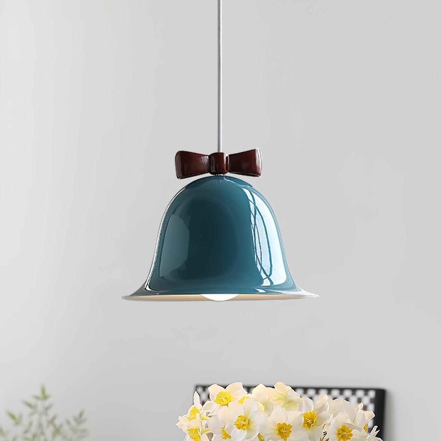 Cute Bells Pendant Lamp Glass Bow Dainty - Letslighting