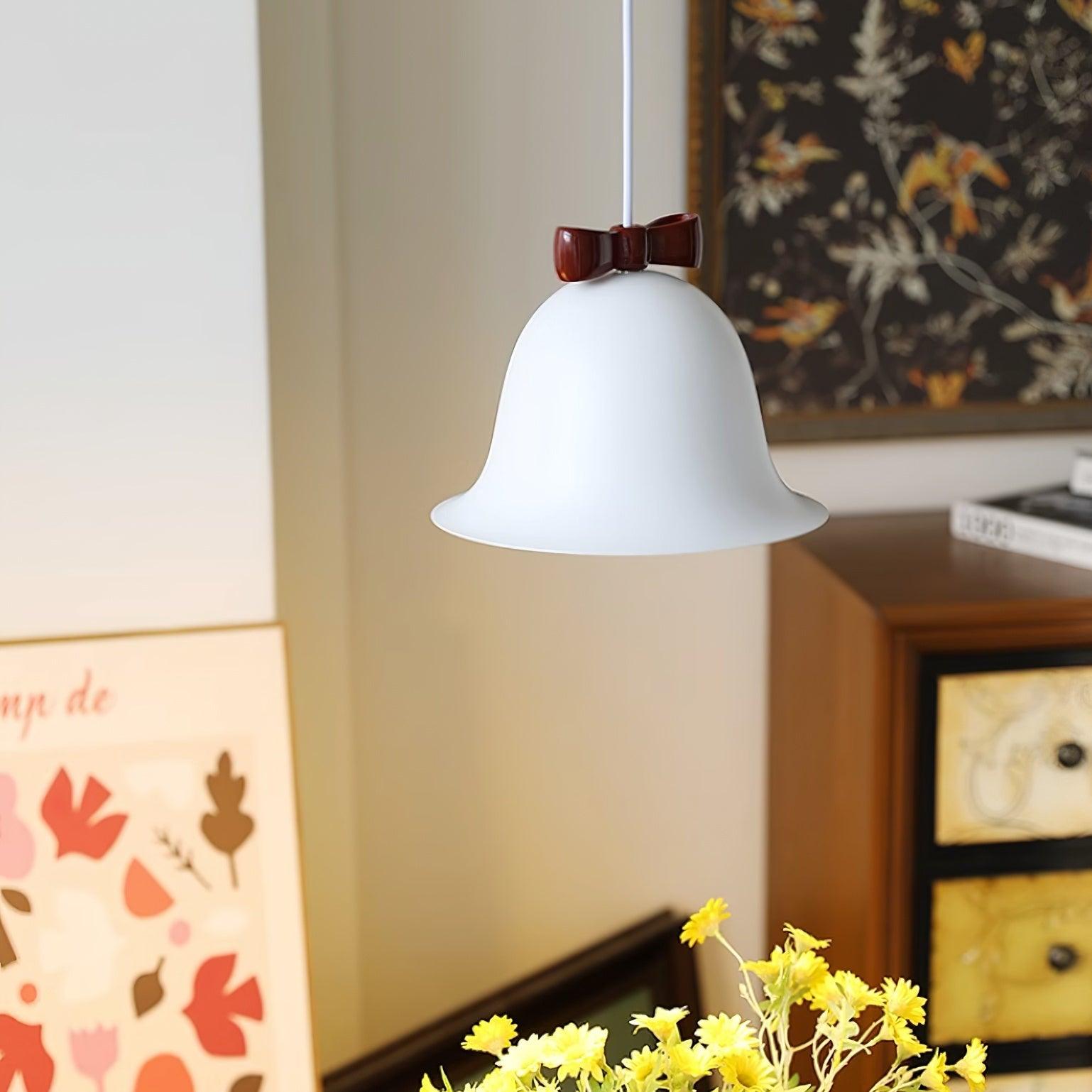 Cute Bells Pendant Lamp Glass Bow Dainty - Letslighting