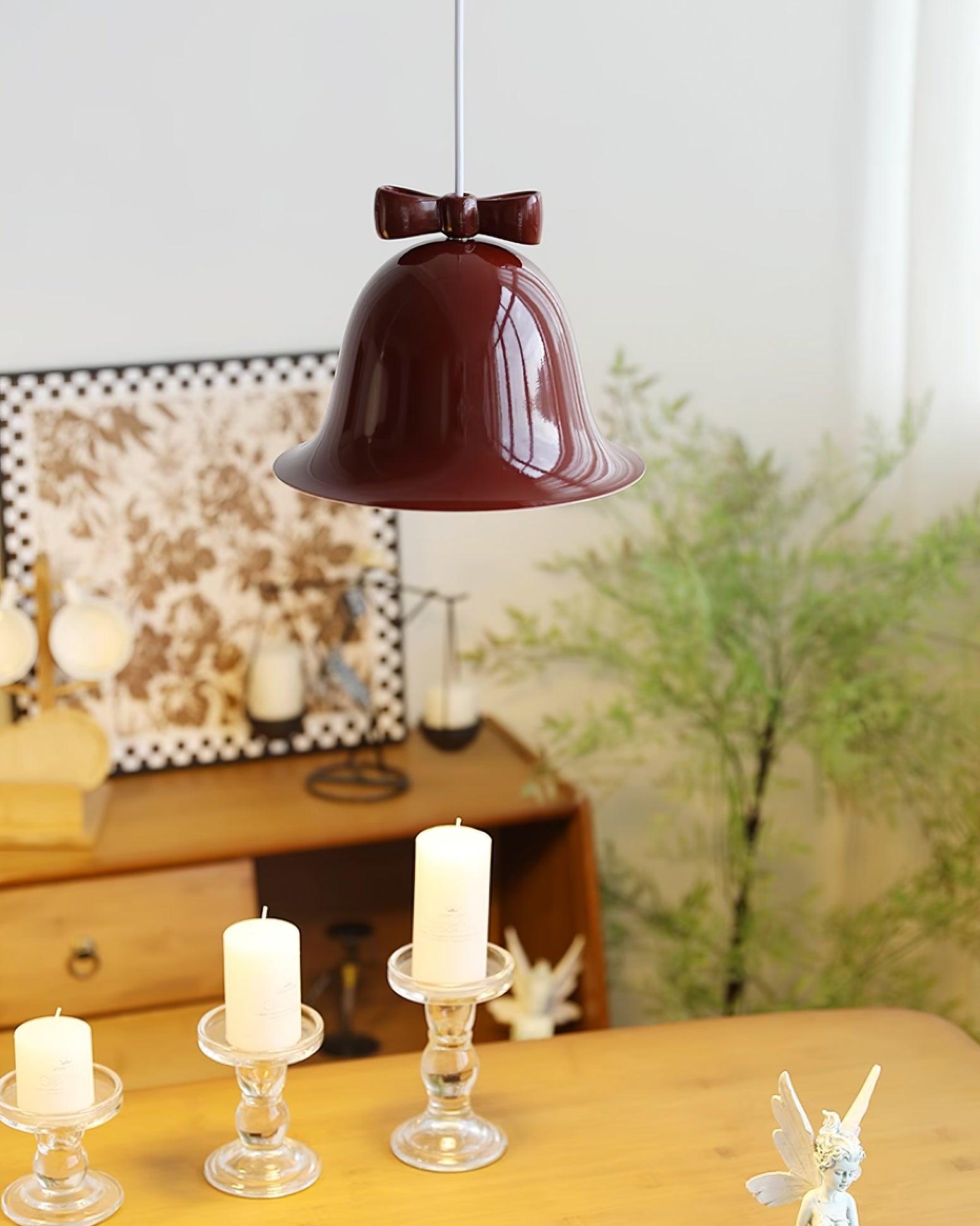 Cute Bells Pendant Lamp Glass Bow Dainty - Letslighting